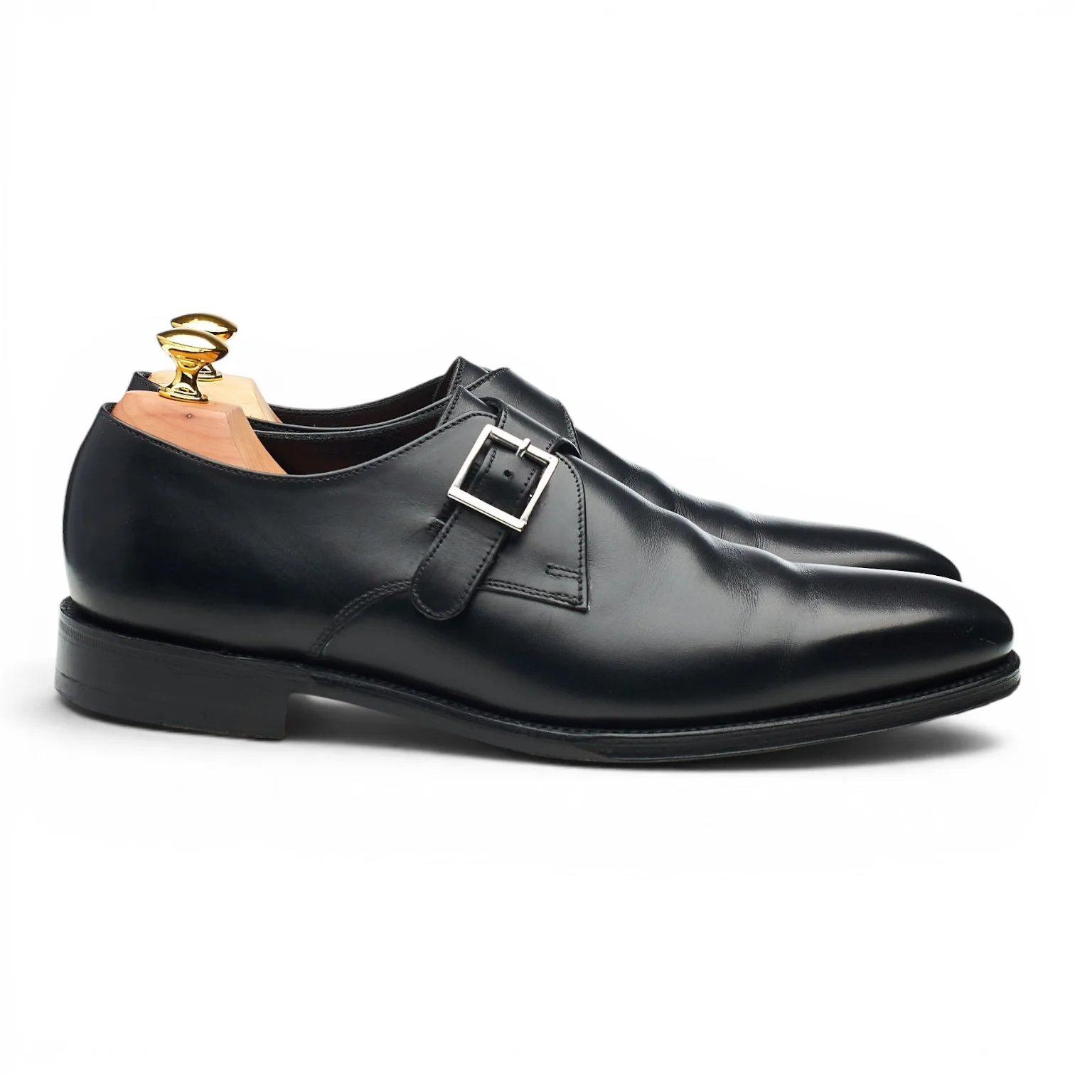 1880 'Medway' Black Leather Monk Strap UK 7.5 F