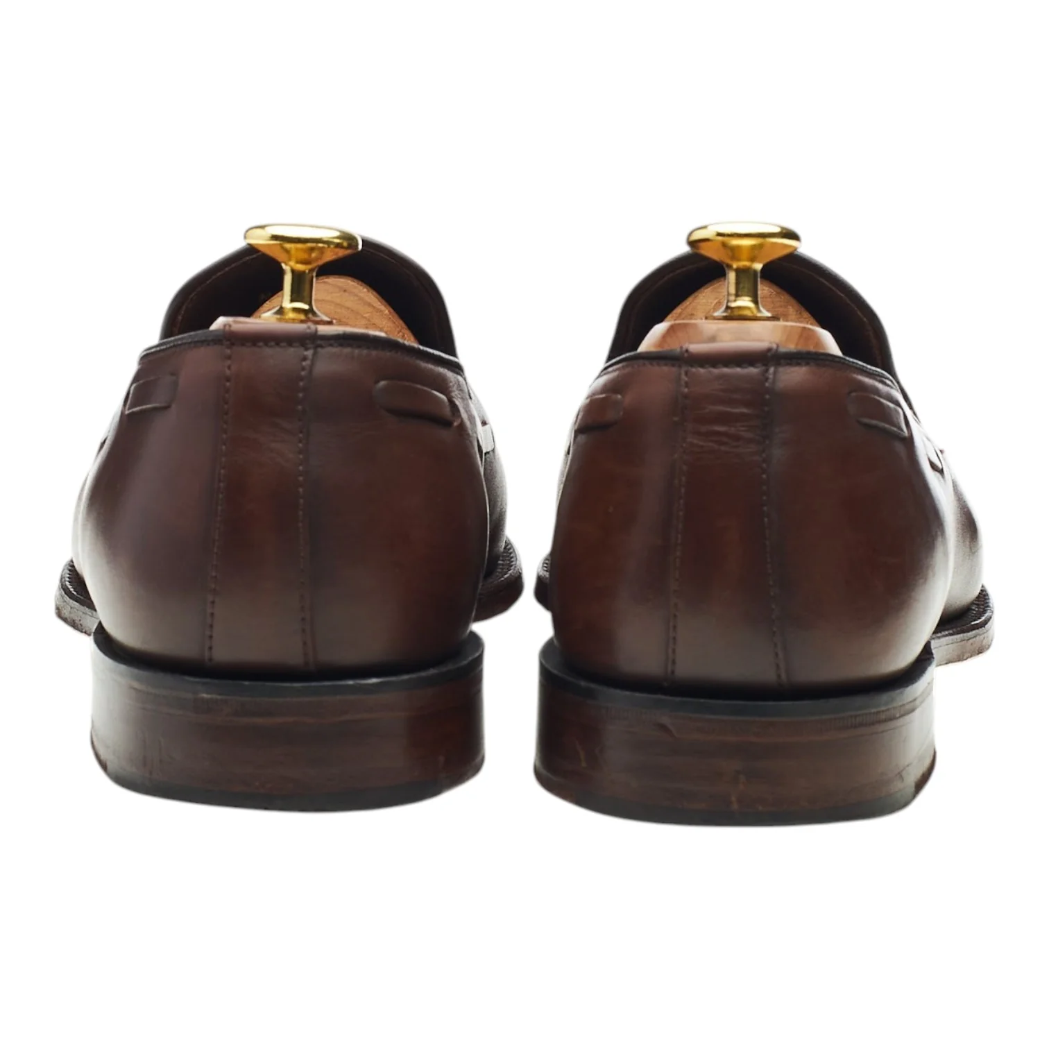 1880 'Russell' Dark Brown Leather Tassel Loafers UK 8 F - Image 4