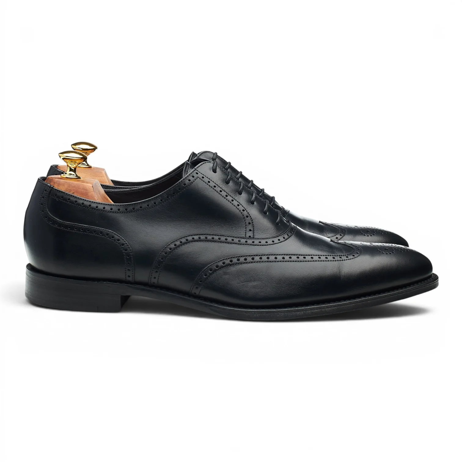 1880 'Savoy' Black Leather Oxford Brogues UK 10 F