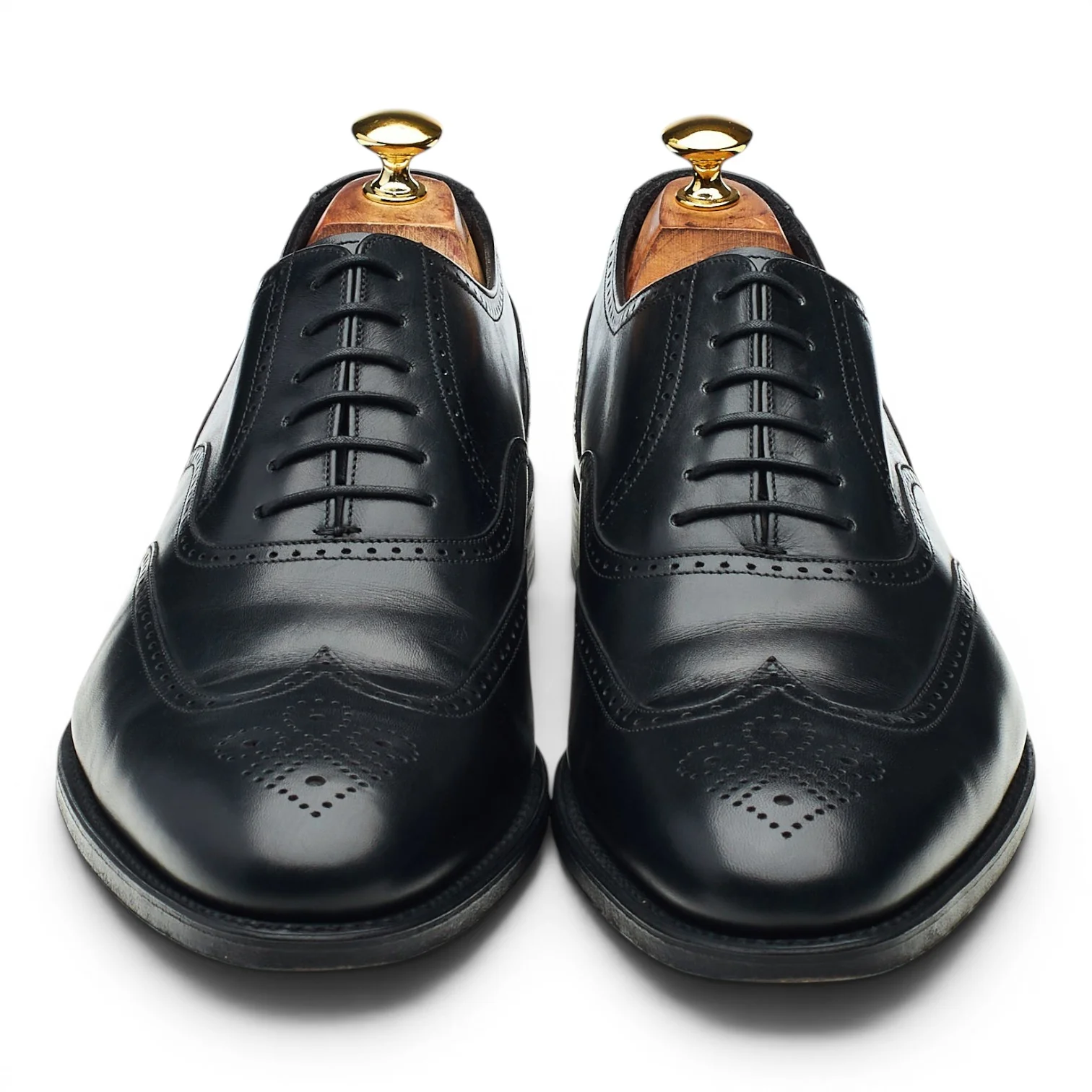 1880 'Savoy' Black Leather Oxford Brogues UK 10 F - Image 2