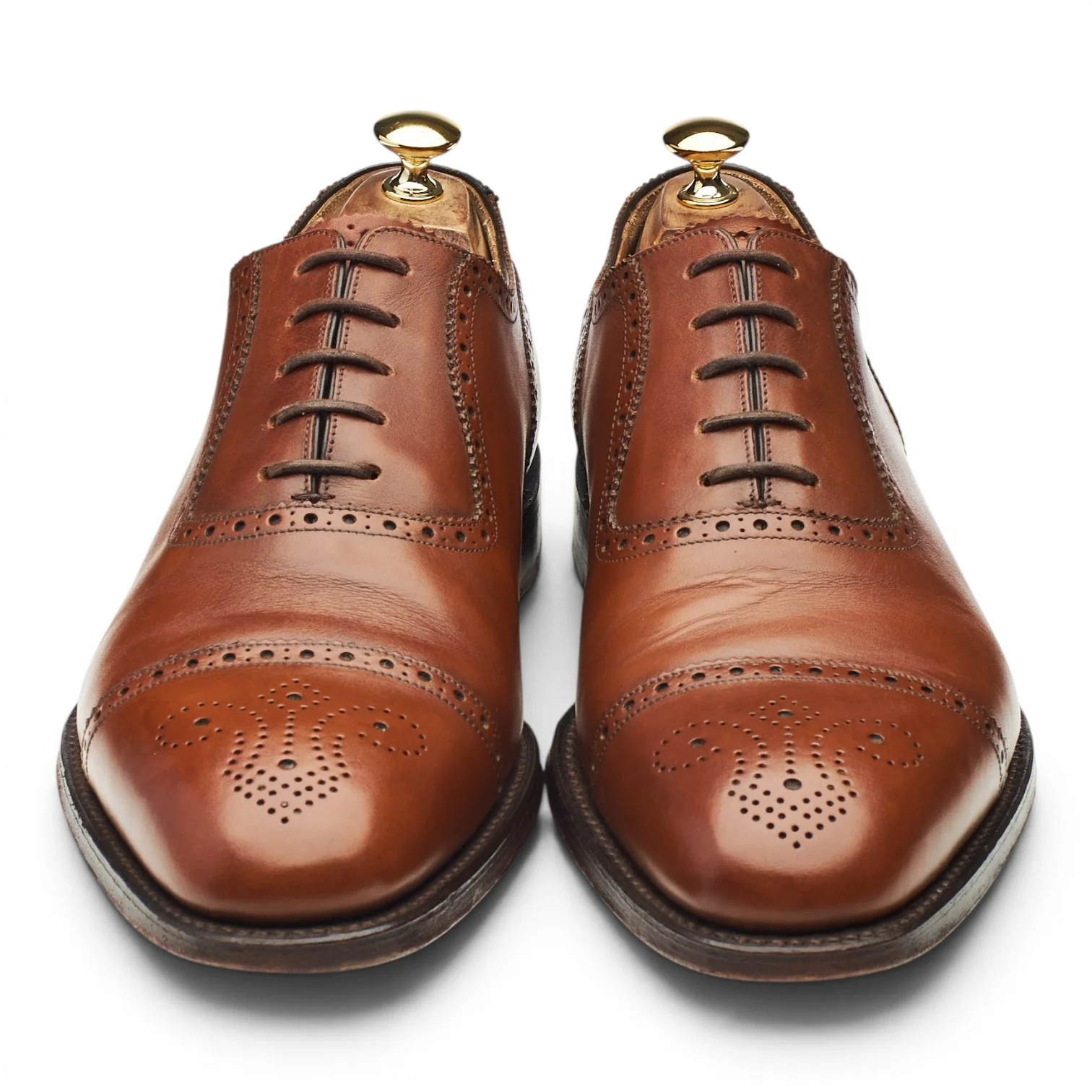 1880 'Strand' Tan Brown Leather Oxford Brogues UK 10.5 F - Image 2