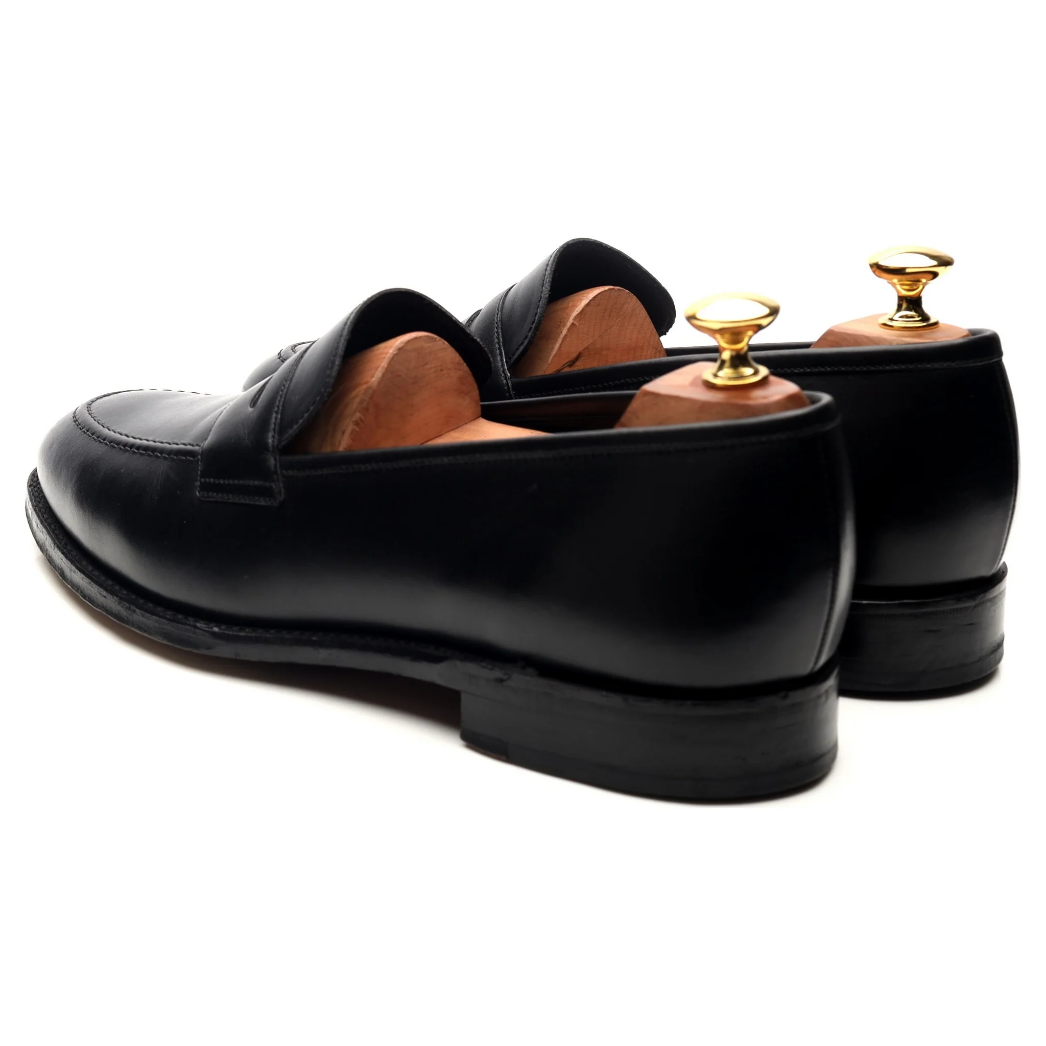 1880 'Whitehall' Black Leather Loafers UK 9 F - Image 3