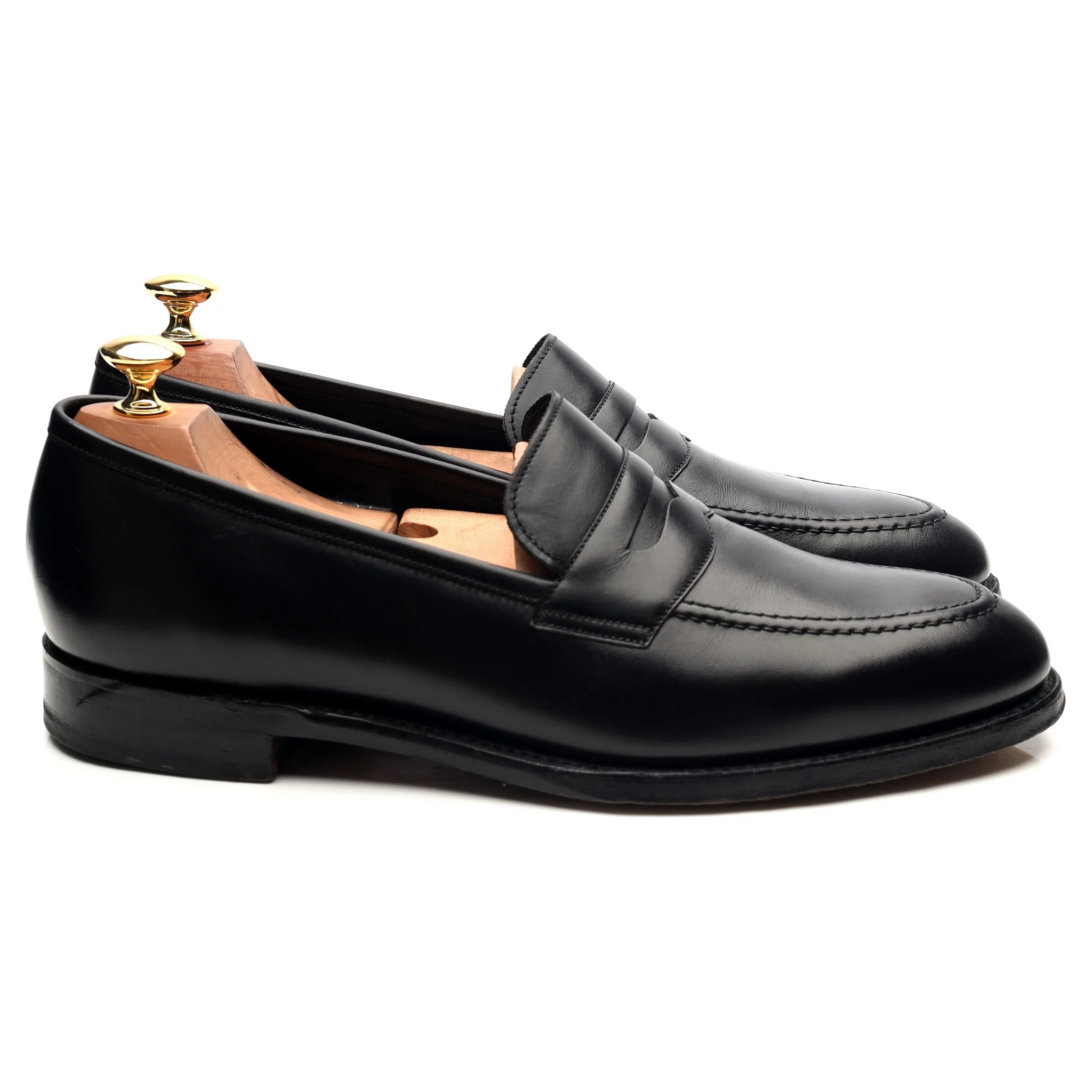 1880 'Whitehall' Black Leather Loafers UK 9 F - Image 6