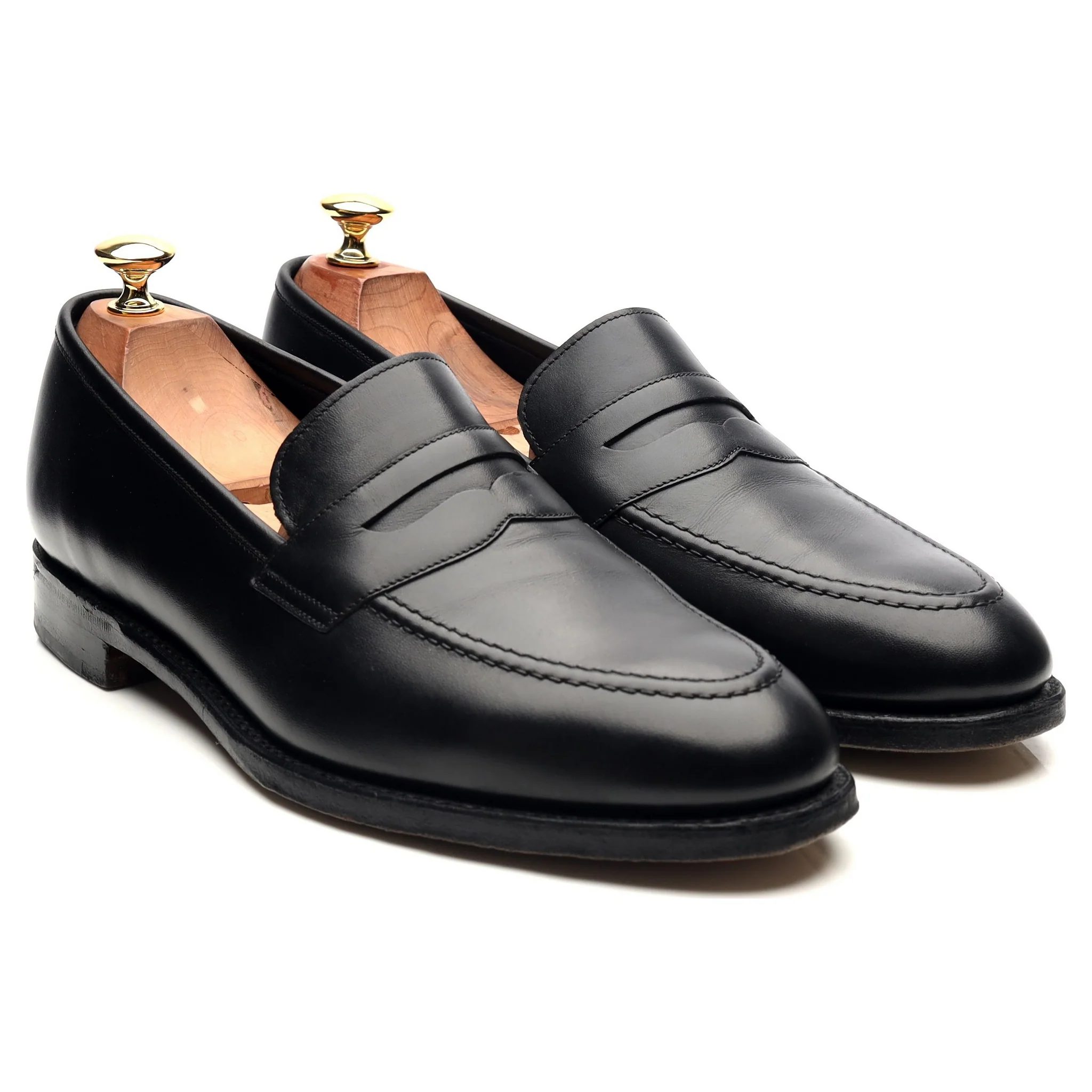 1880 'Whitehall' Black Leather Loafers UK 9 F - Image 7