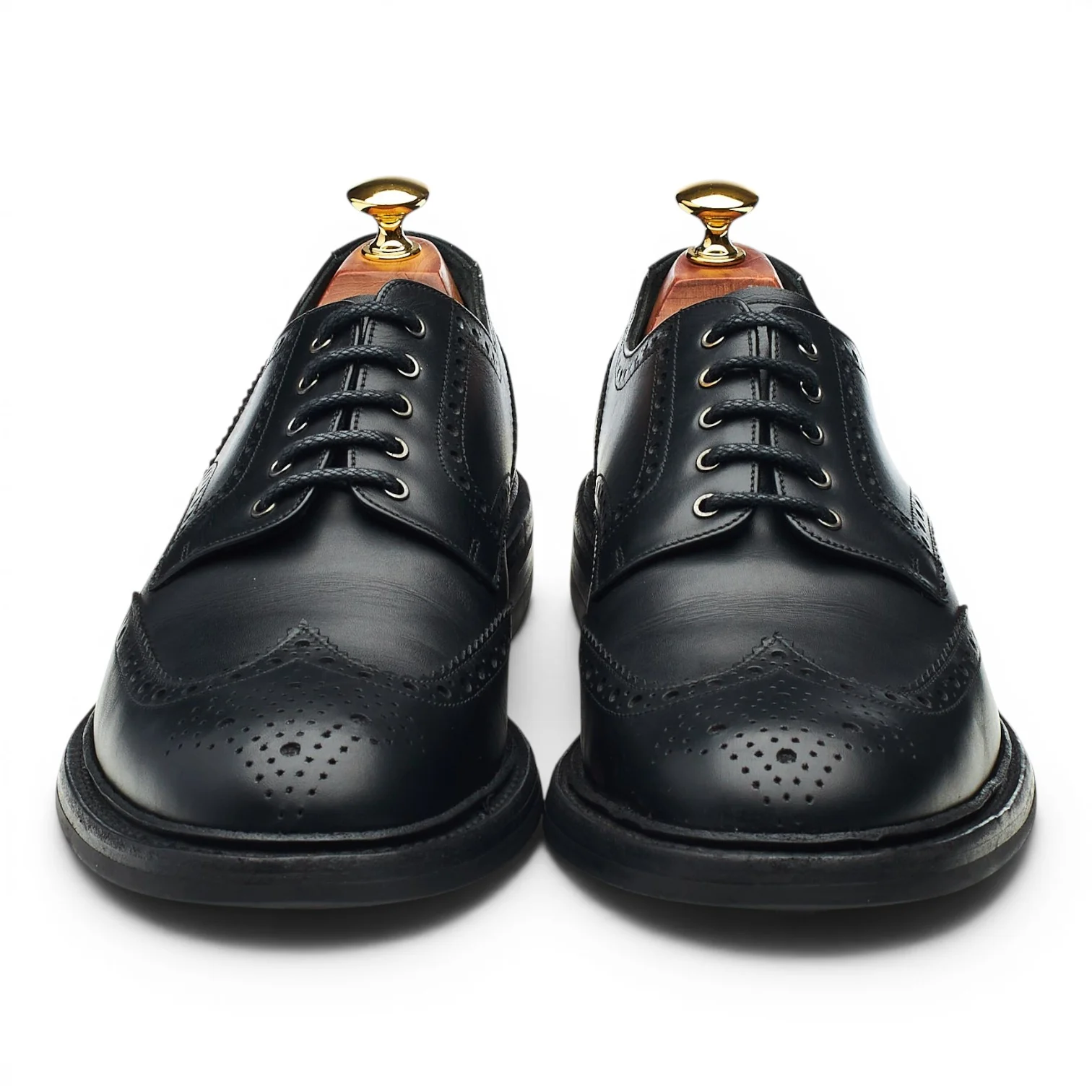 1880 'Worton' Black Leather Derby Brogues UK 9.5 G - Image 2
