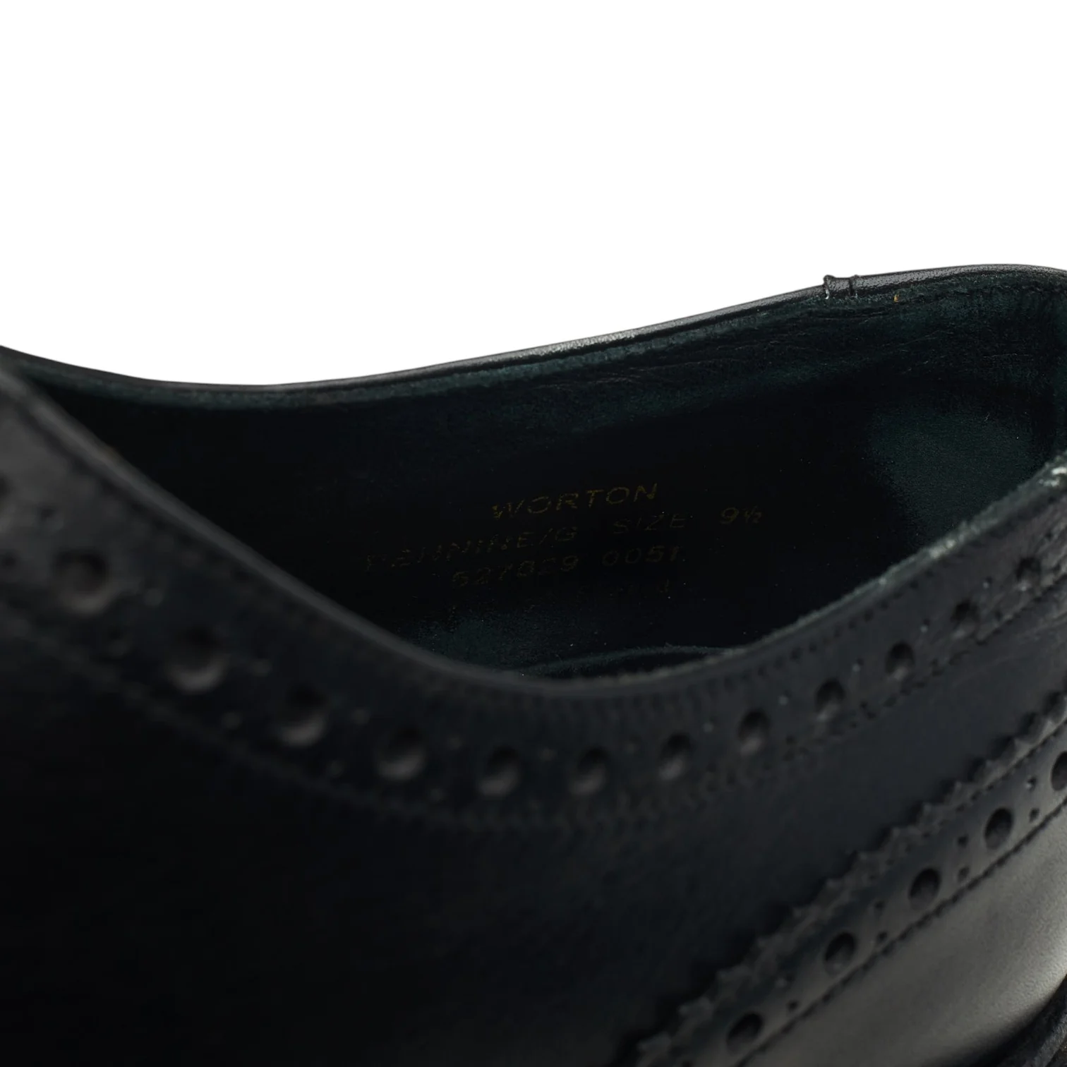 1880 'Worton' Black Leather Derby Brogues UK 9.5 G - Image 7