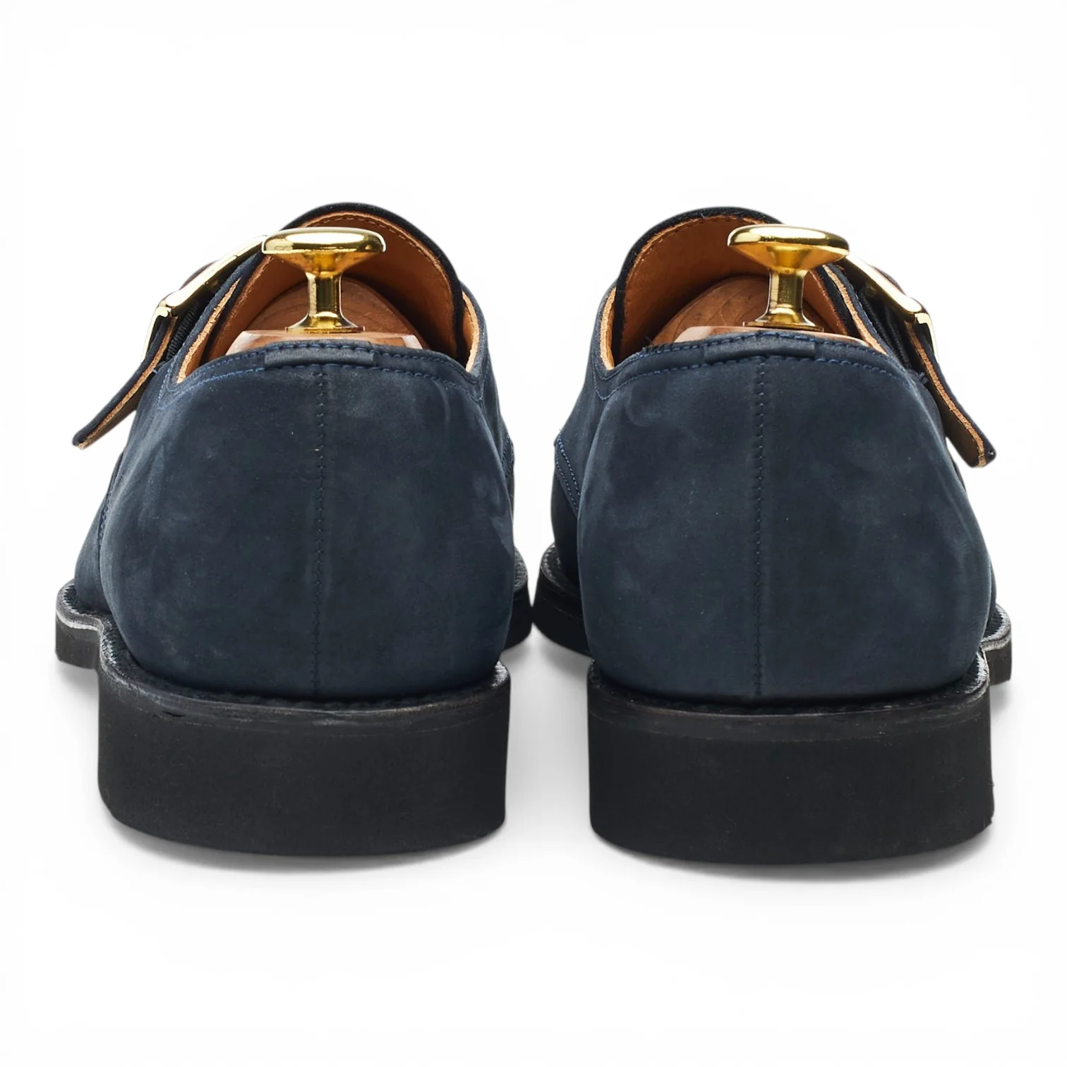 2000 Navy Blue Nubuck Leather Monk Strap UK 8 F - Image 4