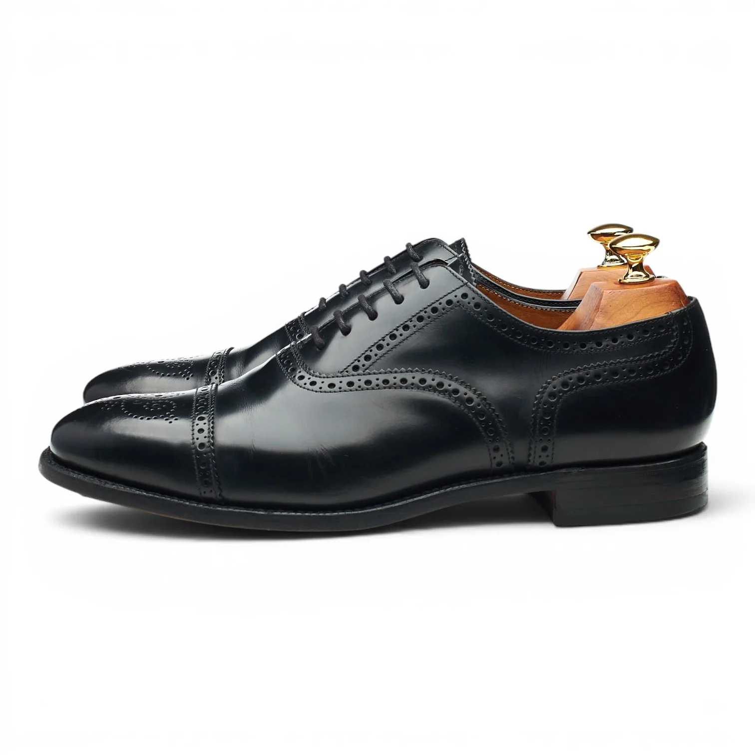 '201B' Black Leather Oxford Brogues UK 9 F - Image 3