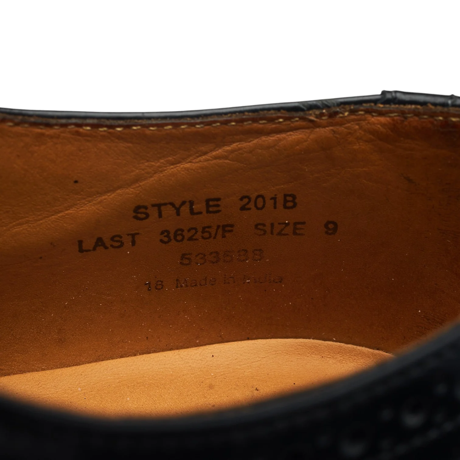 '201B' Black Leather Oxford Brogues UK 9 F - Image 7