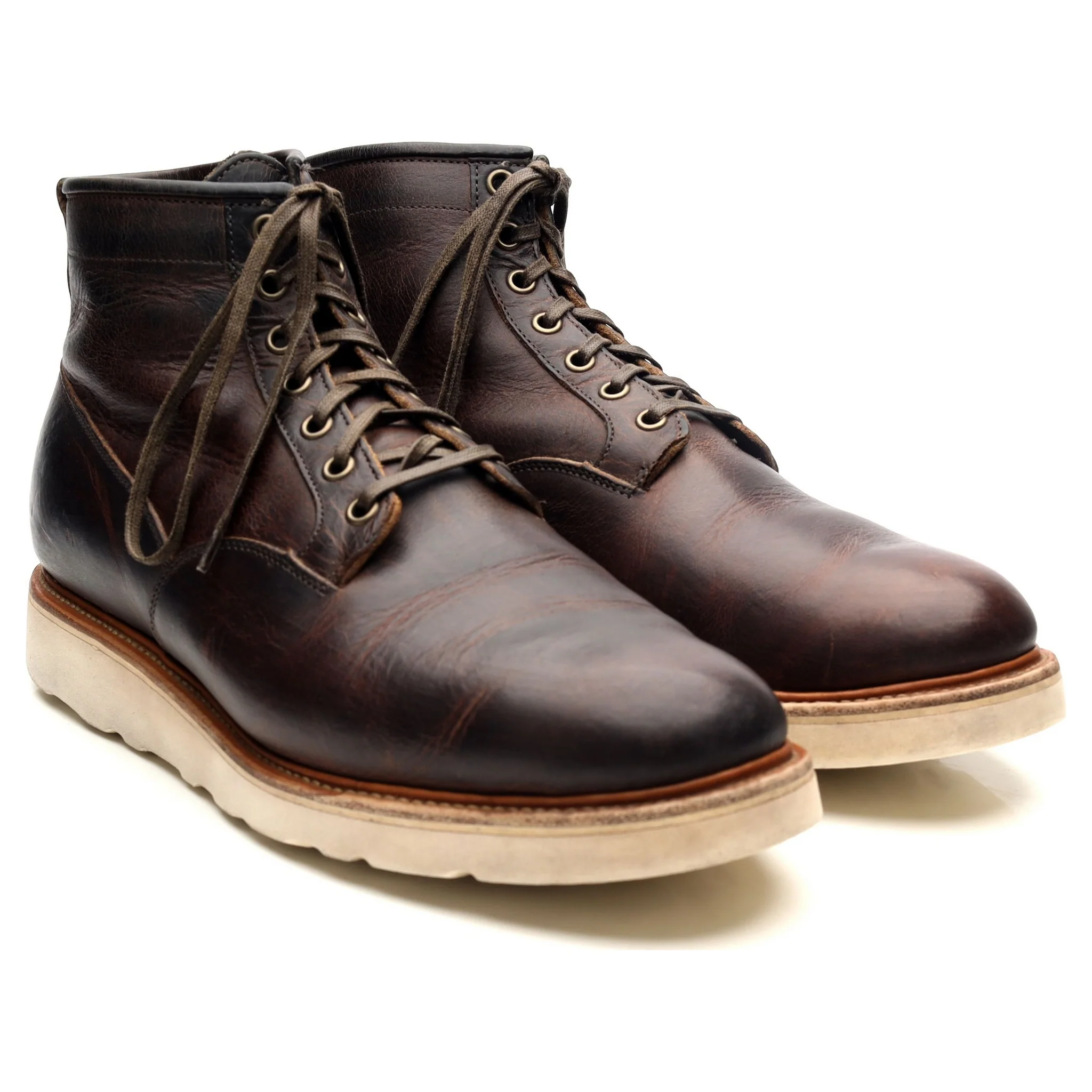 Dark Brown Leather Service Boots UK 10 - Image 7