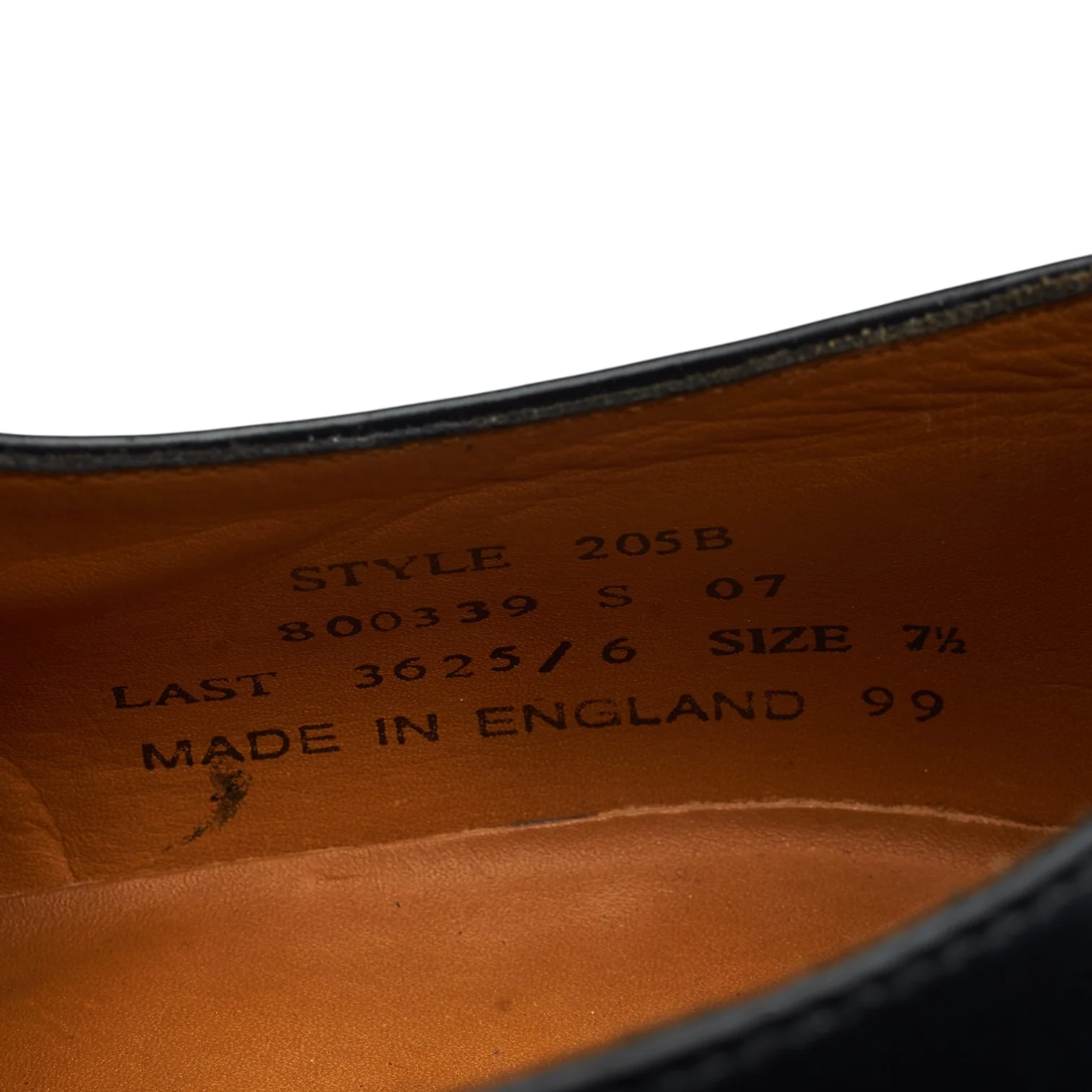 '205B' Black Leather Derby UK 7.5 F - Image 7