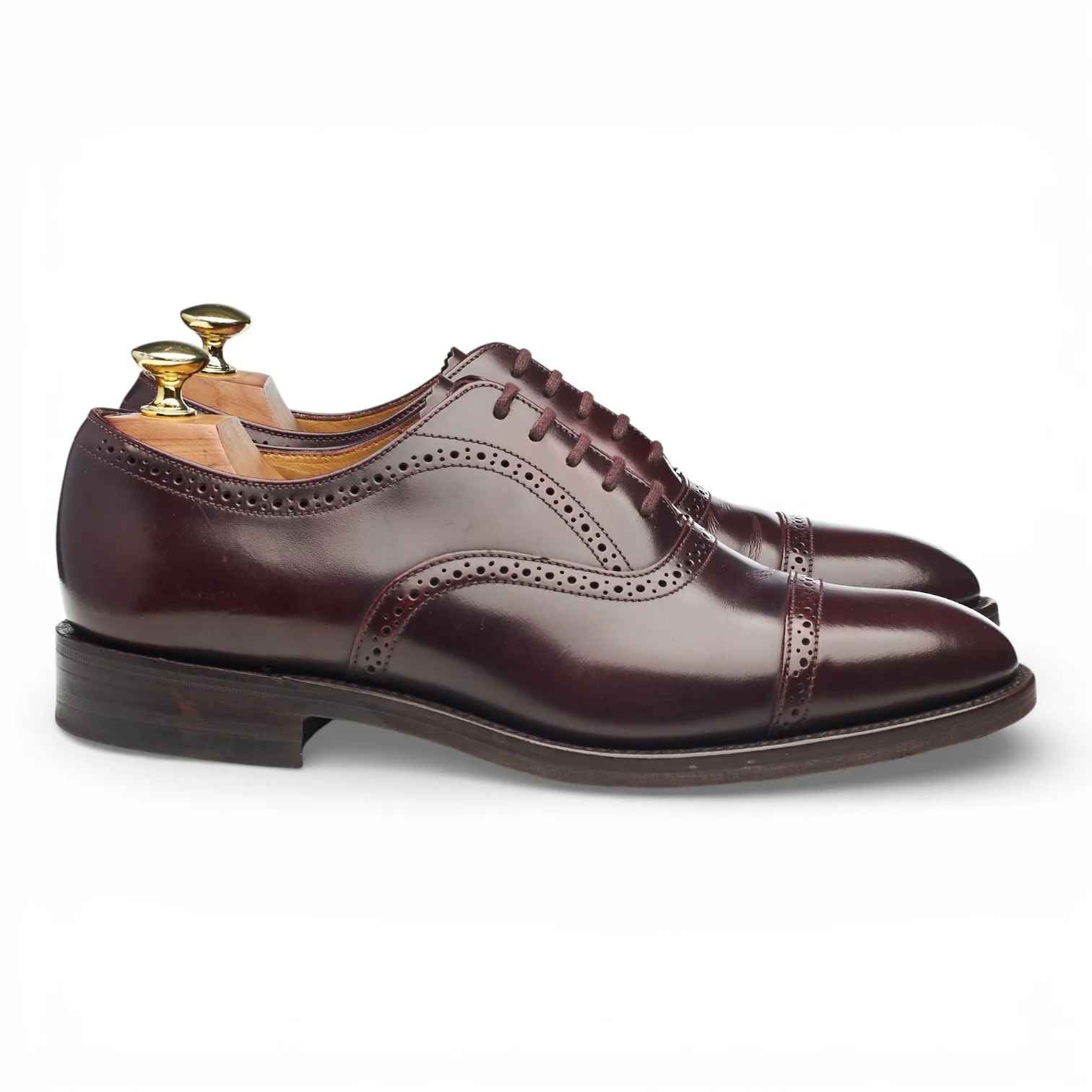 '206' Burgundy Leather Oxford Semi Brogues UK 7.5 F