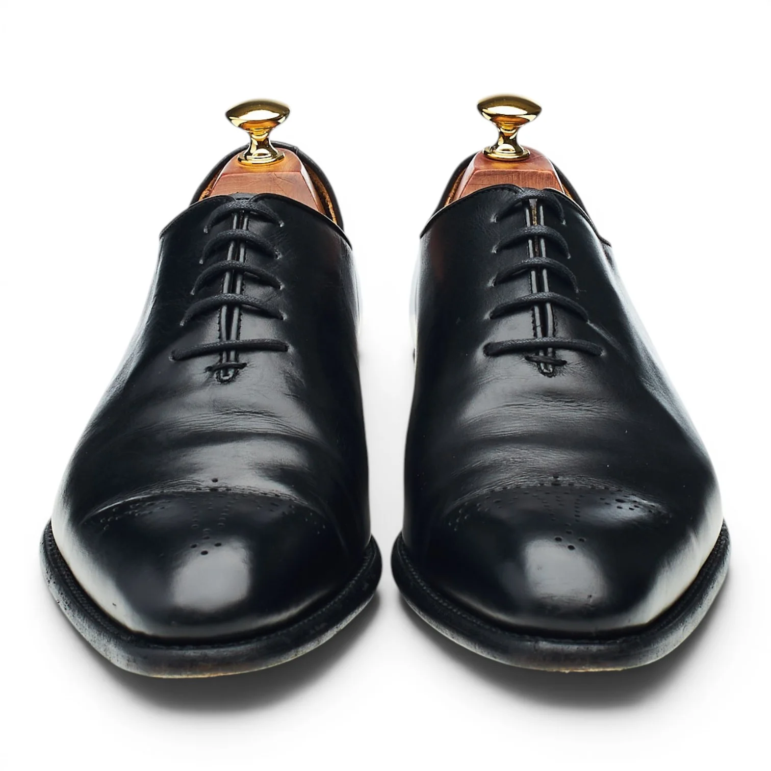 '2750' Black Leather Wholecut Oxford UK 9 - Image 2