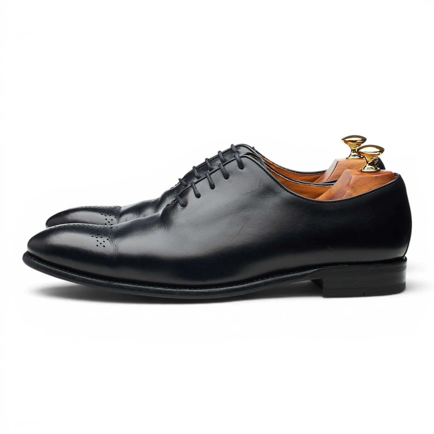 '2750' Black Leather Wholecut Oxford UK 9 - Image 3
