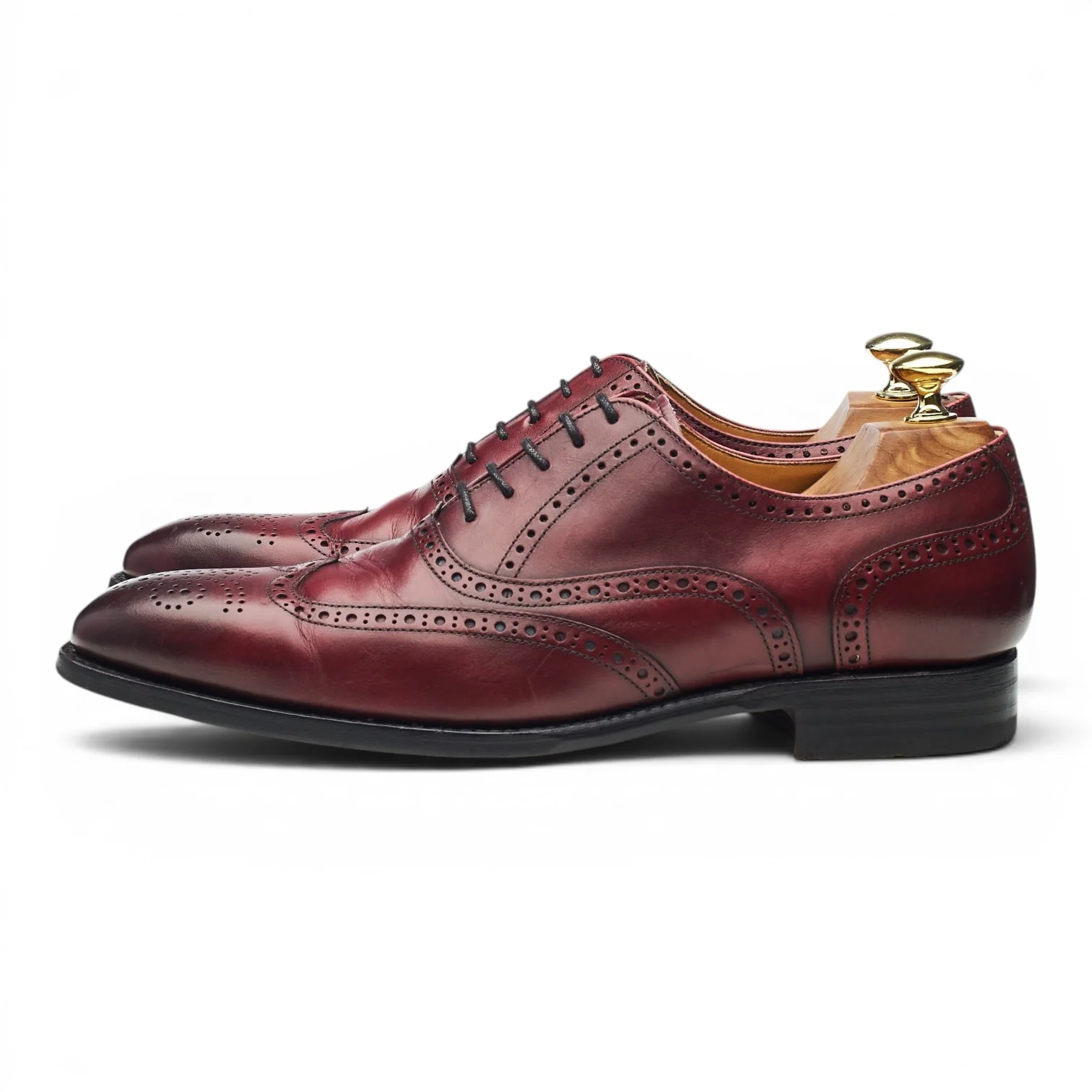 '2810' Burgundy Leather Oxford Brogues UK 7 - Image 3