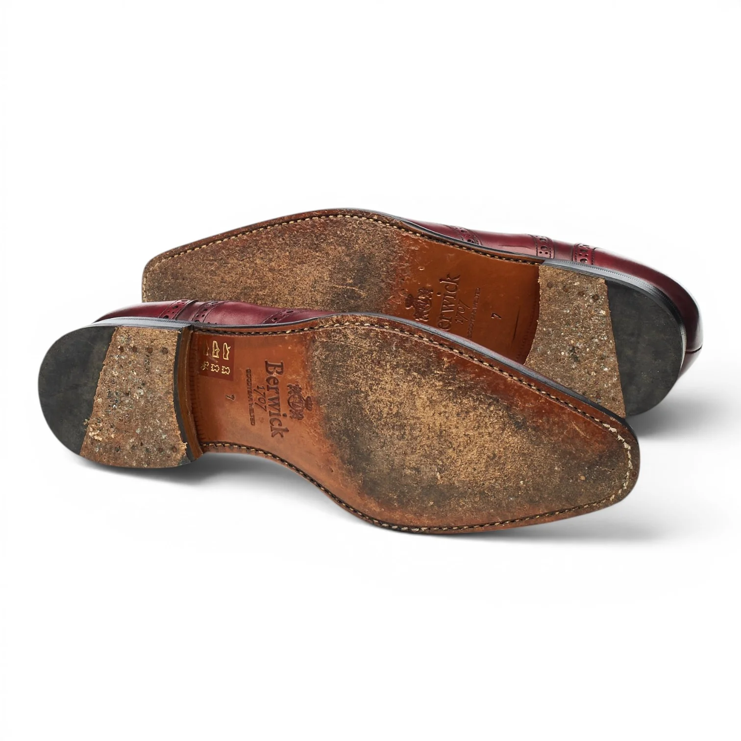 '2810' Burgundy Leather Oxford Brogues UK 7 - Image 5