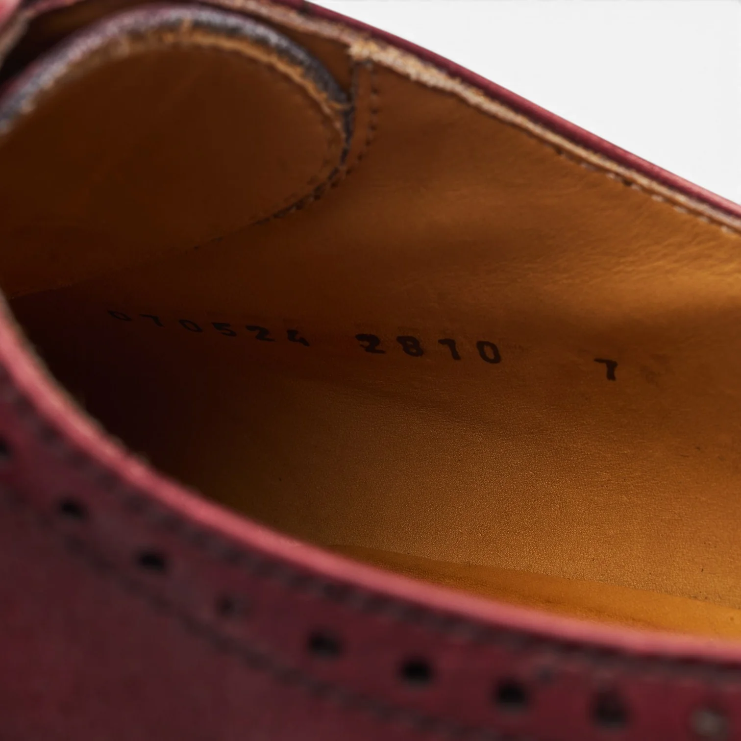 '2810' Burgundy Leather Oxford Brogues UK 7 - Image 7