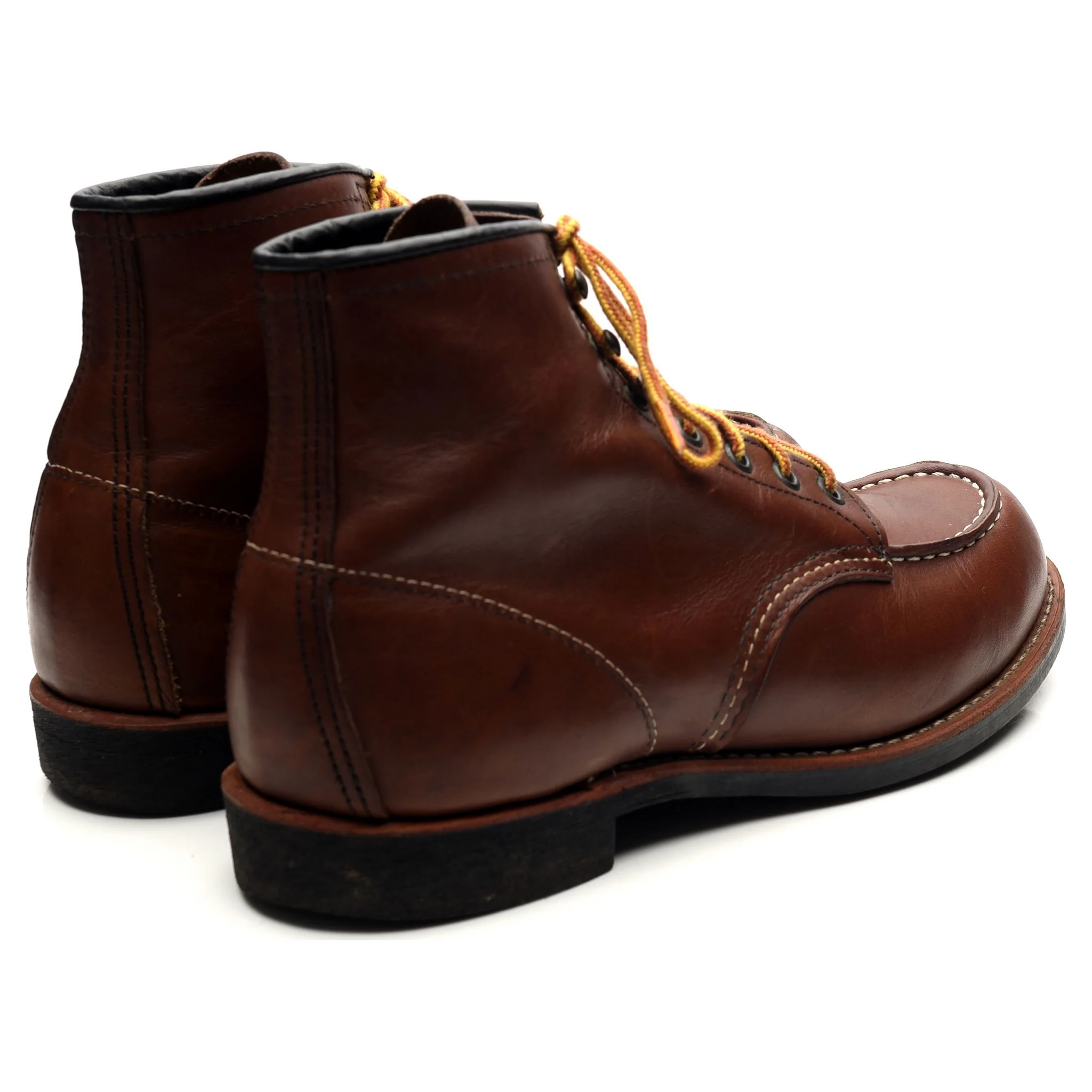 '2954' Brown Leather Moc Toe Boots UK 8 US 9 D - Image 5