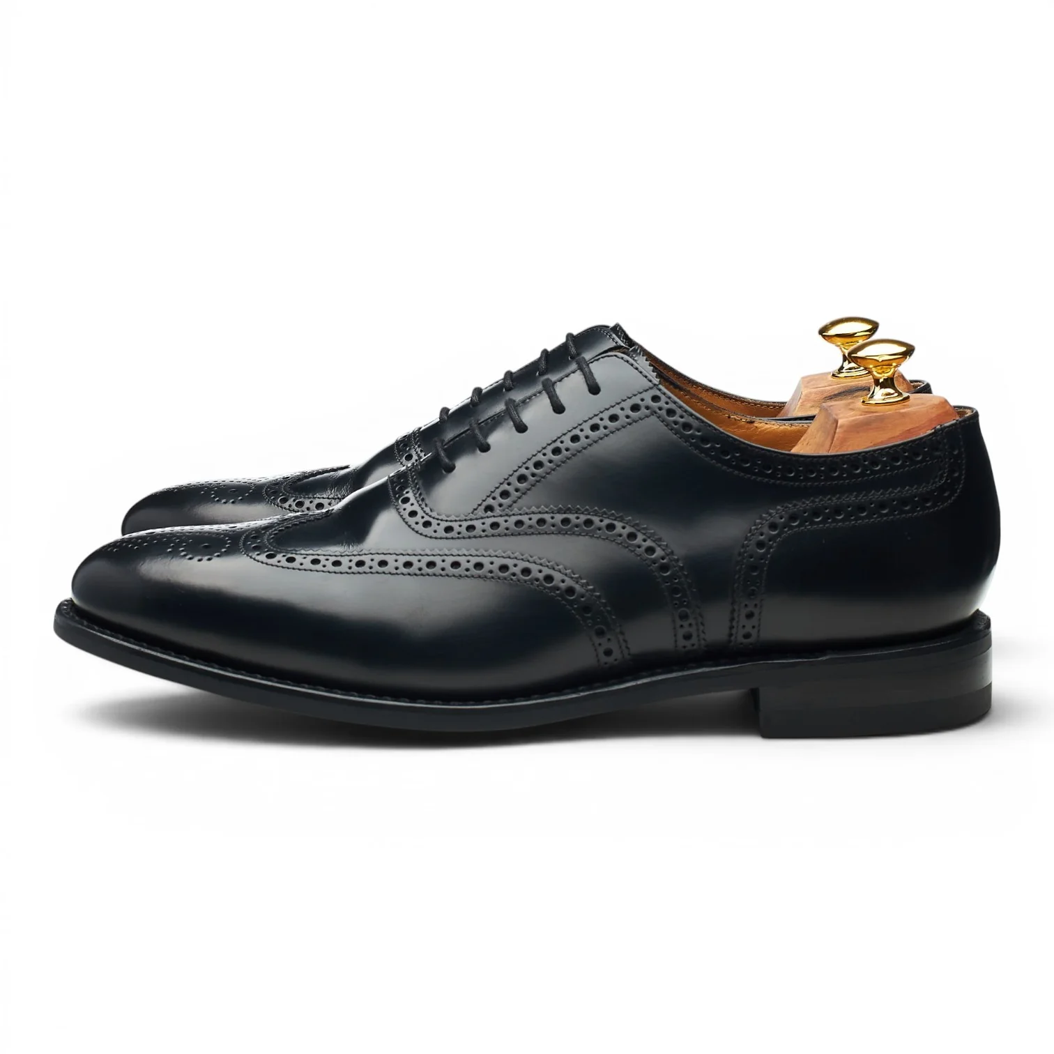 '302' Black Leather Oxford Brogues UK 10.5 G - Image 3