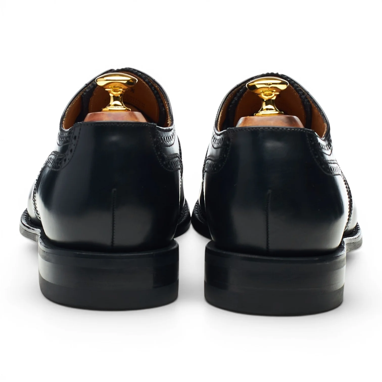 '302' Black Leather Oxford Brogues UK 10.5 G - Image 4