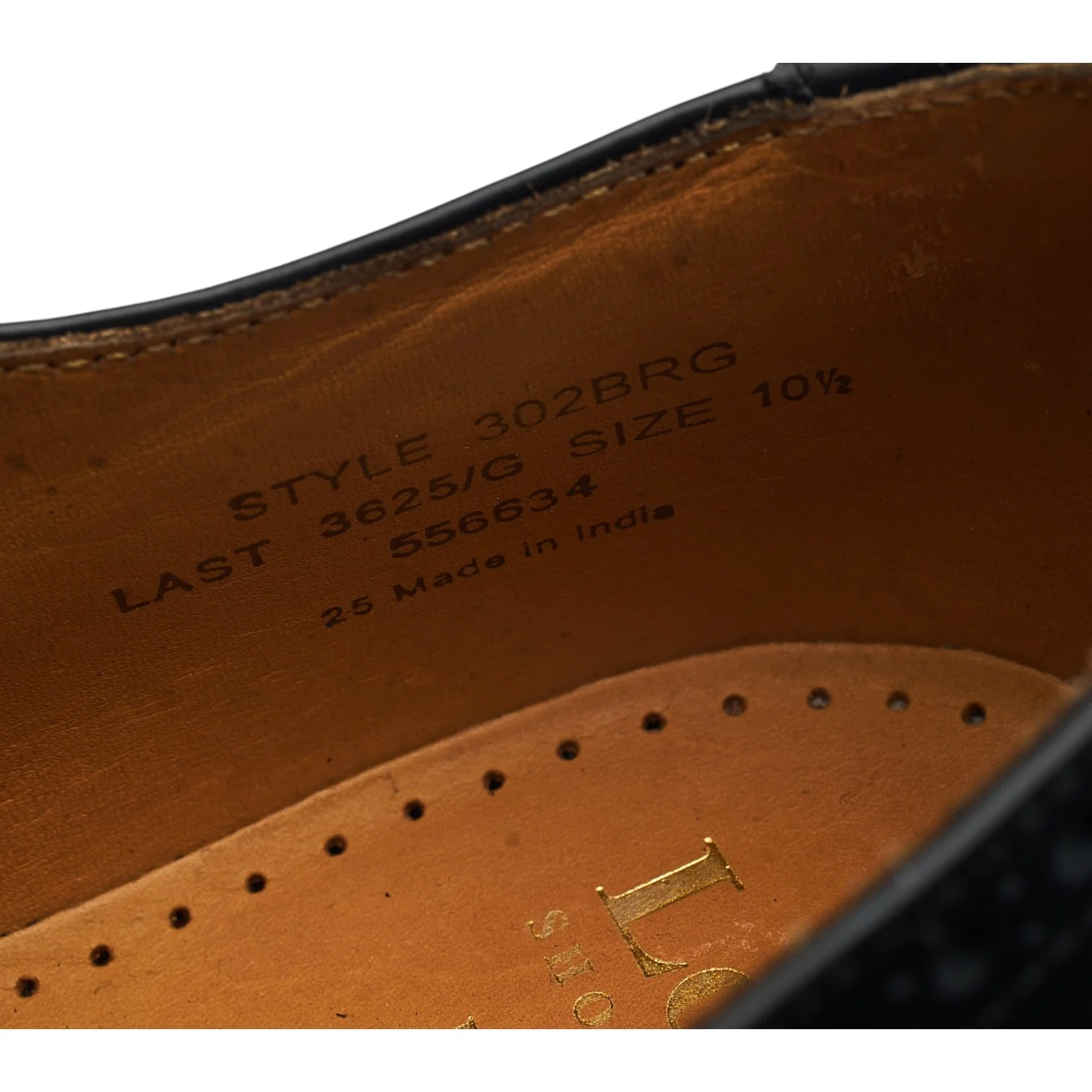 '302' Black Leather Oxford Brogues UK 10.5 G - Image 7
