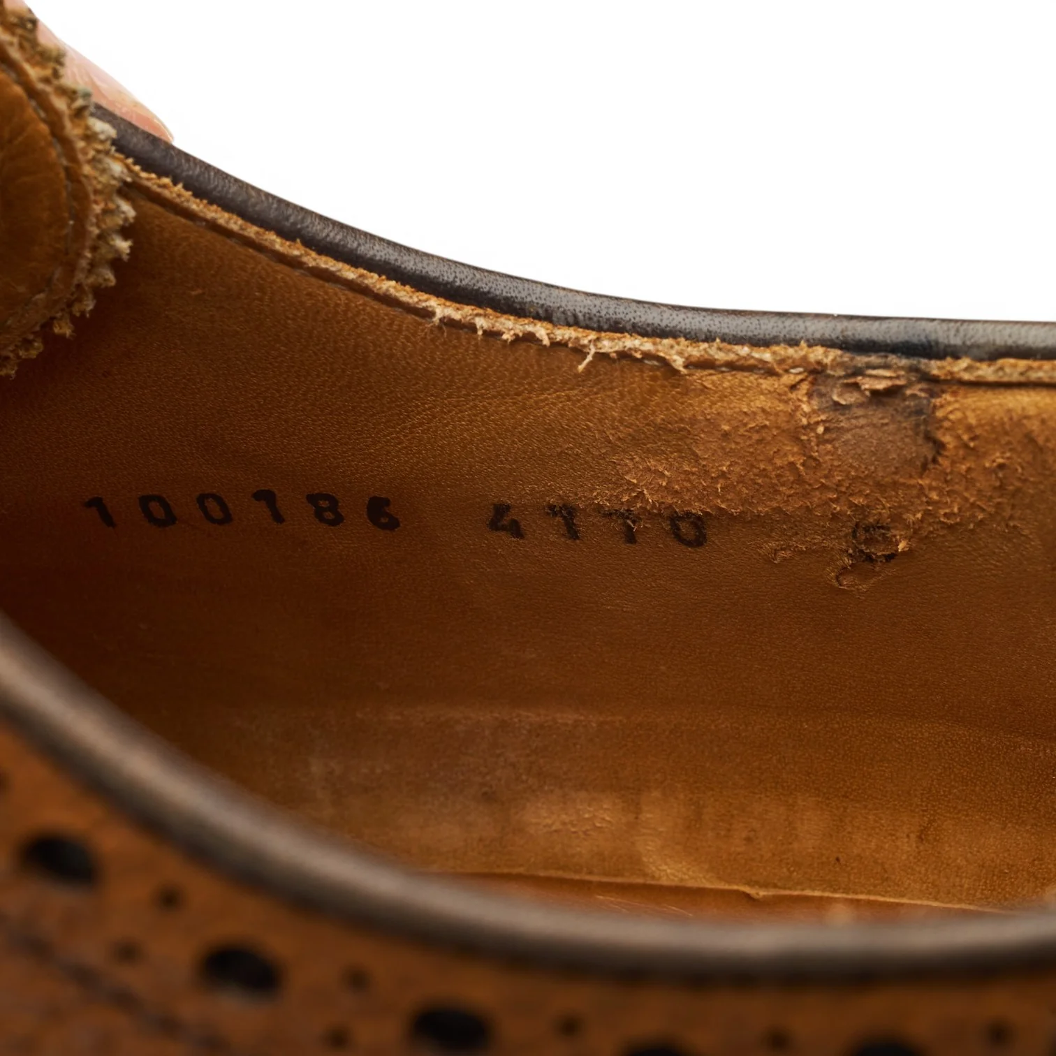 '4170' Tan Brown Grain Leather Derby Brogues UK 8 - Image 7