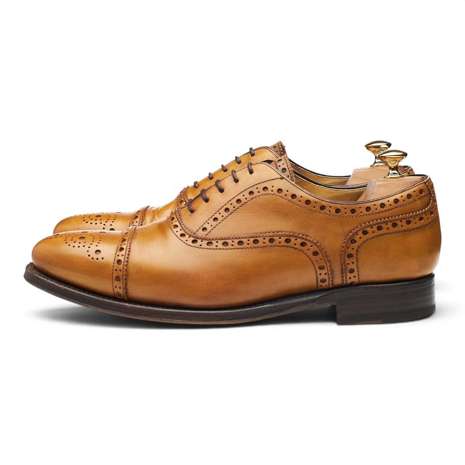 '4206' Tan Brown Leather Oxford Brogues UK 10.5 - Image 3