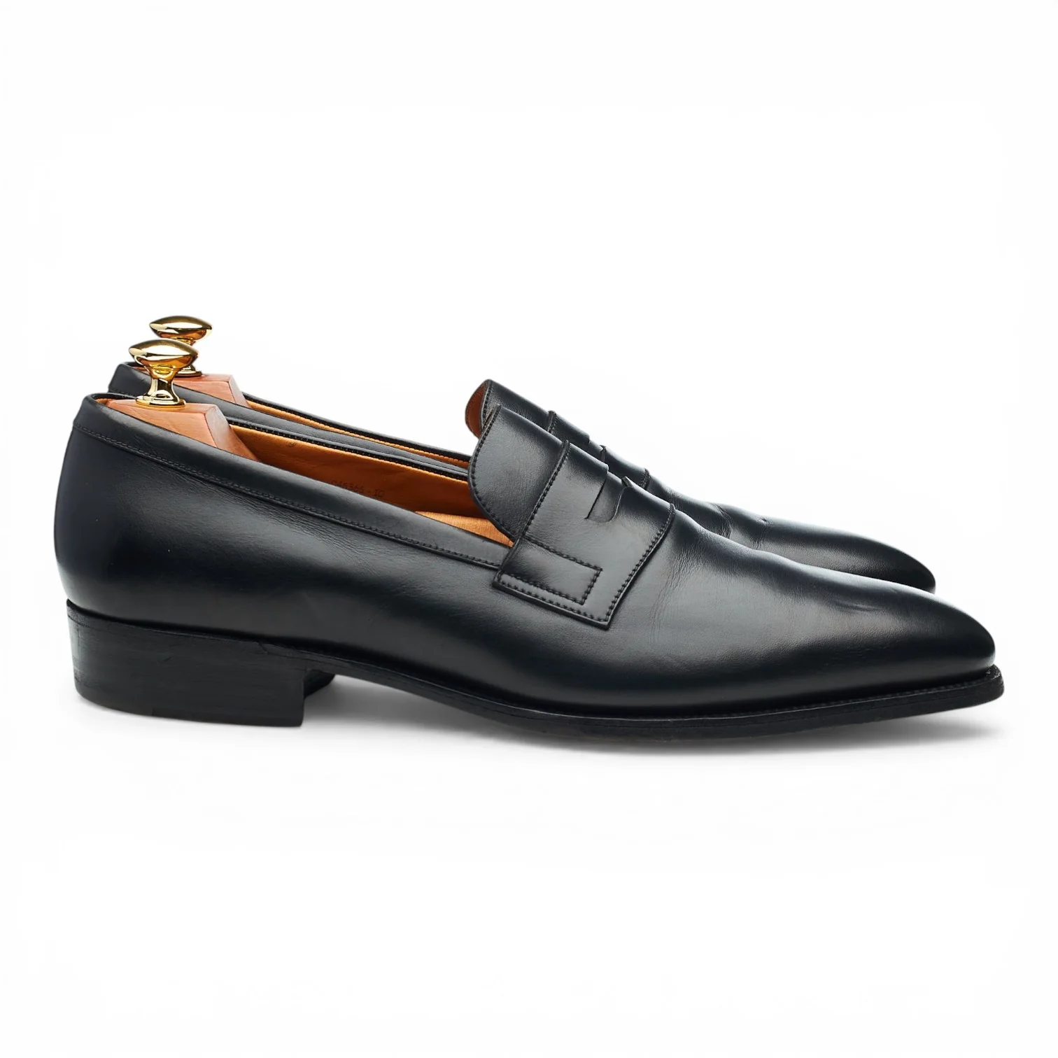 '472' Black Leather Loafers 10 D UK 10.5