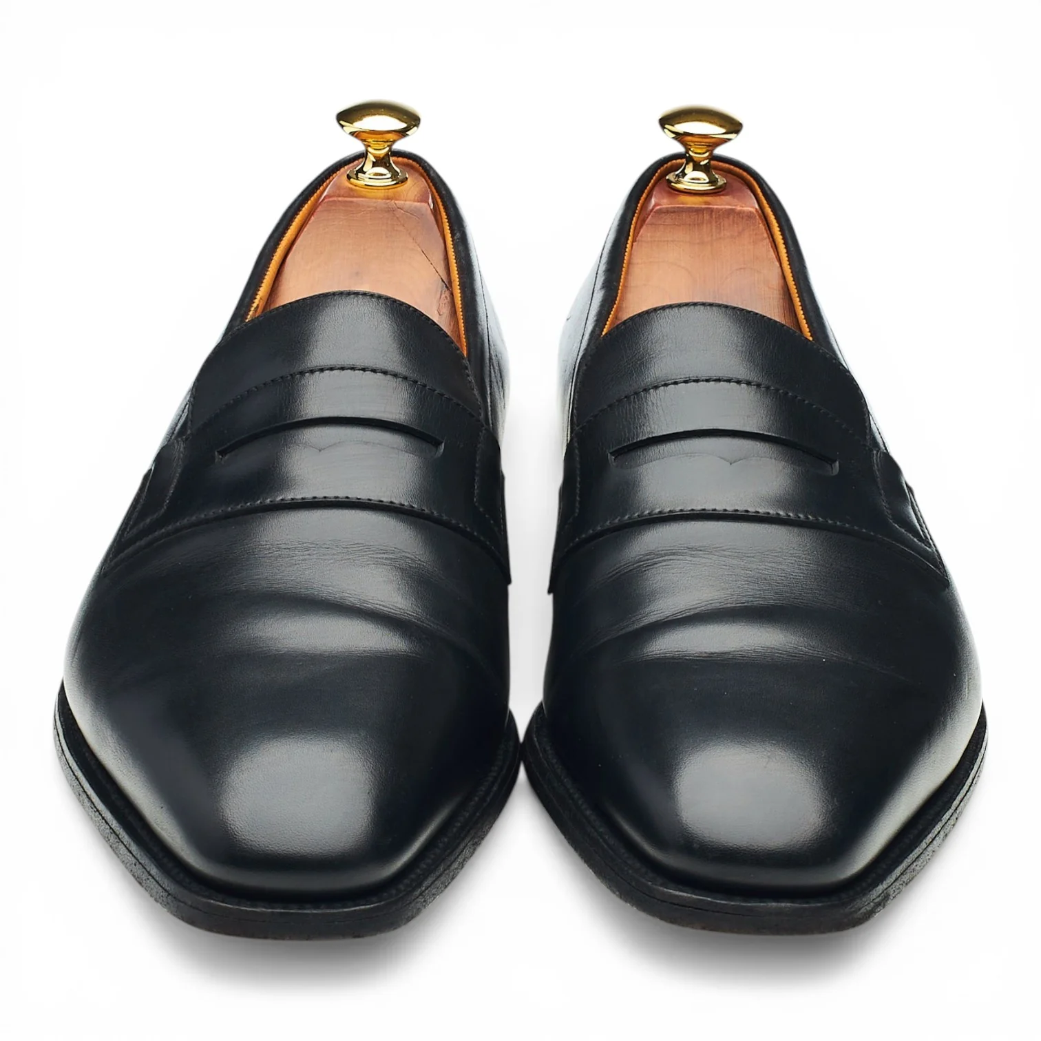 '472' Black Leather Loafers 10 D UK 10.5 - Image 2