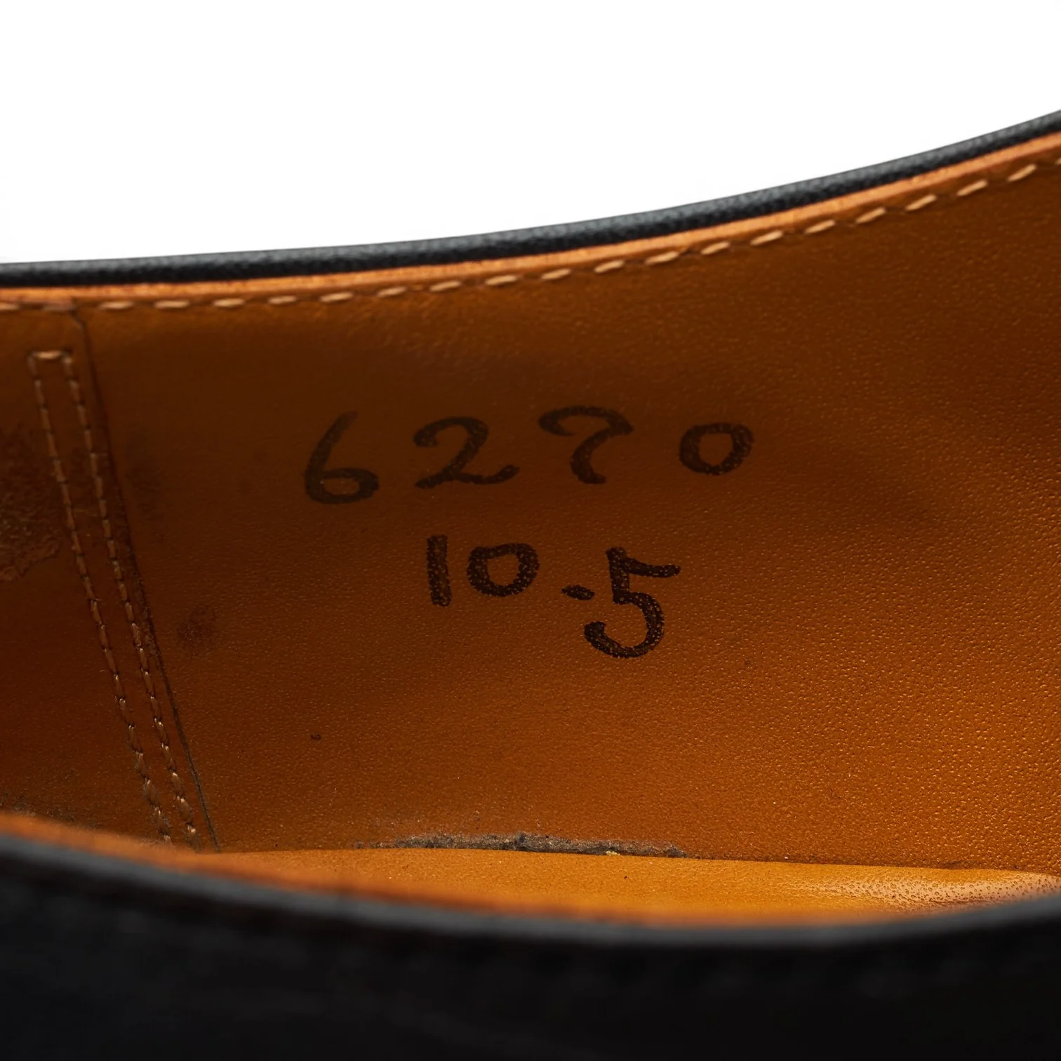 'Lot 6290' Black Leather Apron Derby UK 10.5 - Image 8
