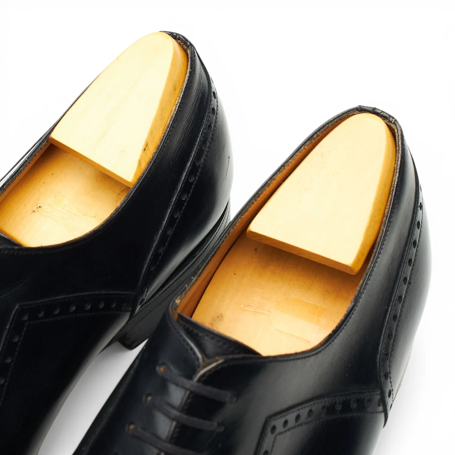 '666' Black Leather Oxford Brogues 7 D UK 7.5 - Image 6