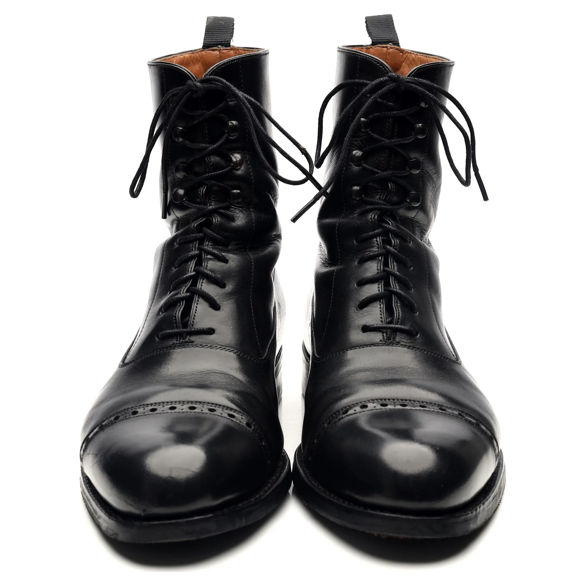 '80092' Black Leather Balmoral Boots UK 7 EE - Image 10
