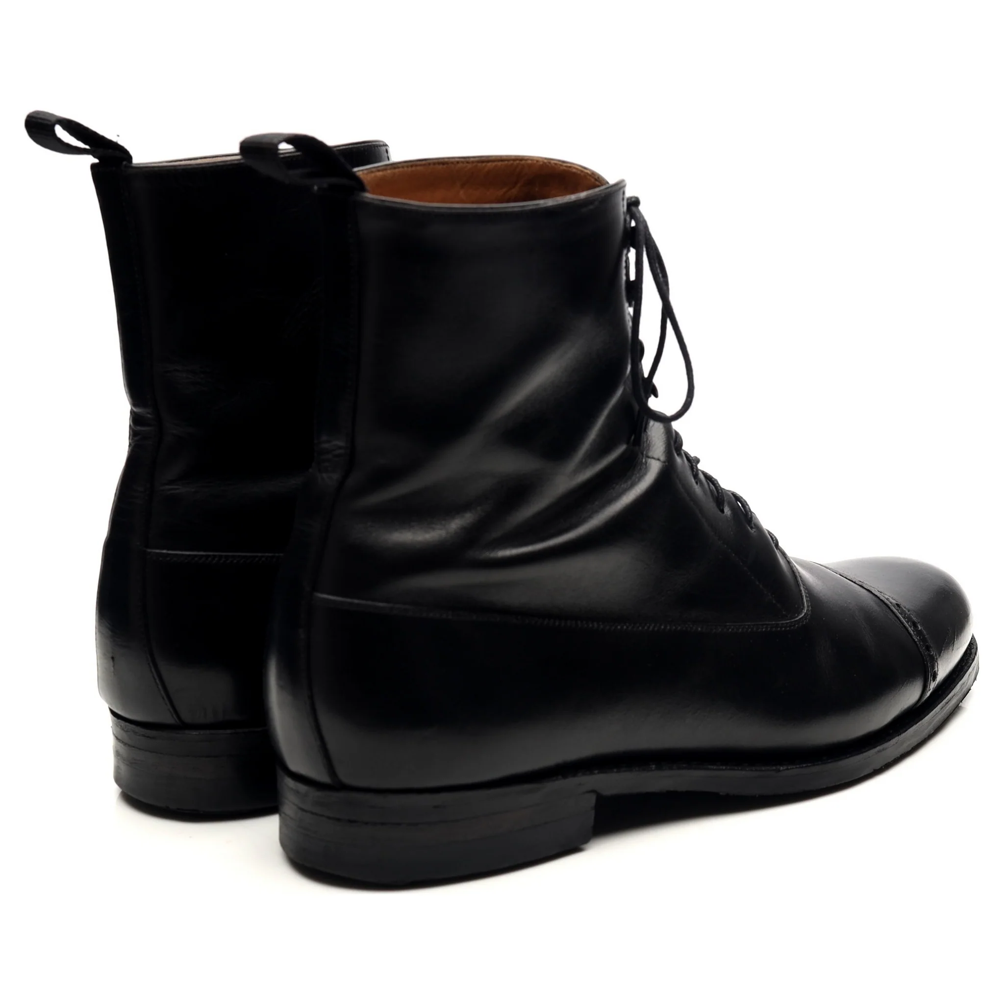'80092' Black Leather Balmoral Boots UK 7 EE - Image 5