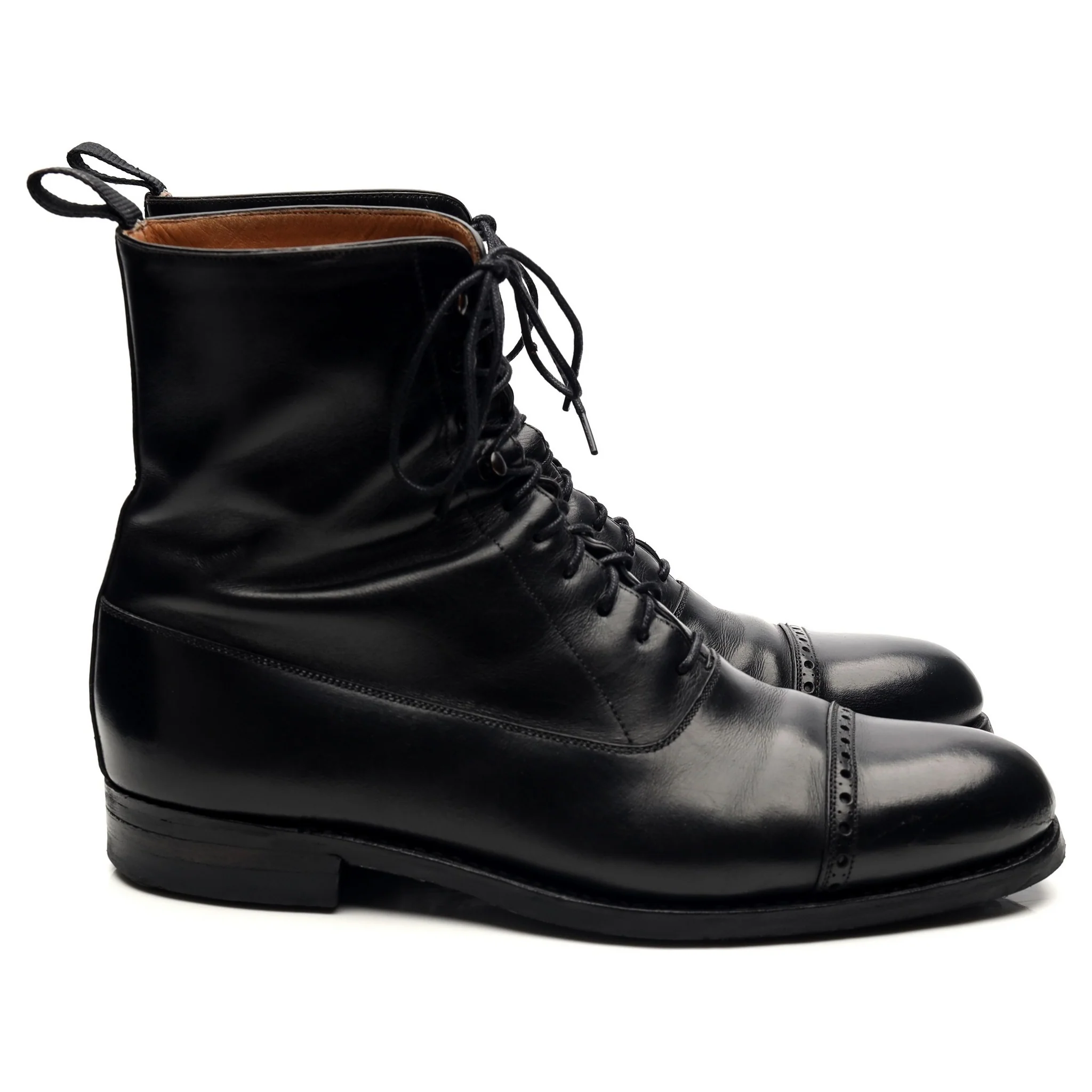 '80092' Black Leather Balmoral Boots UK 7 EE - Image 6