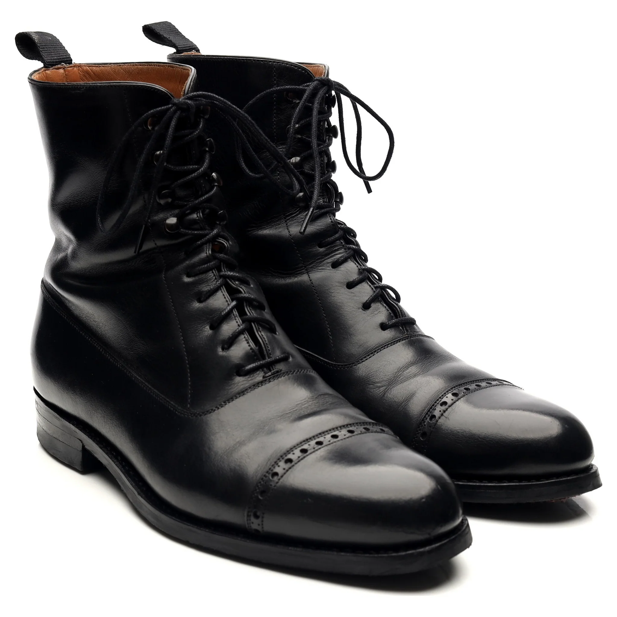 '80092' Black Leather Balmoral Boots UK 7 EE - Image 7