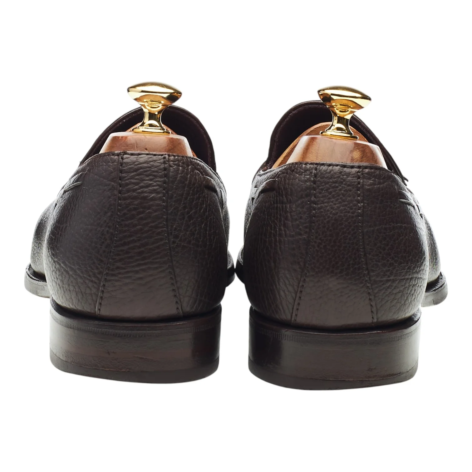 '80215' Dark Brown Grain Leather Tassel Loafers UK 9.5 EE - Image 4