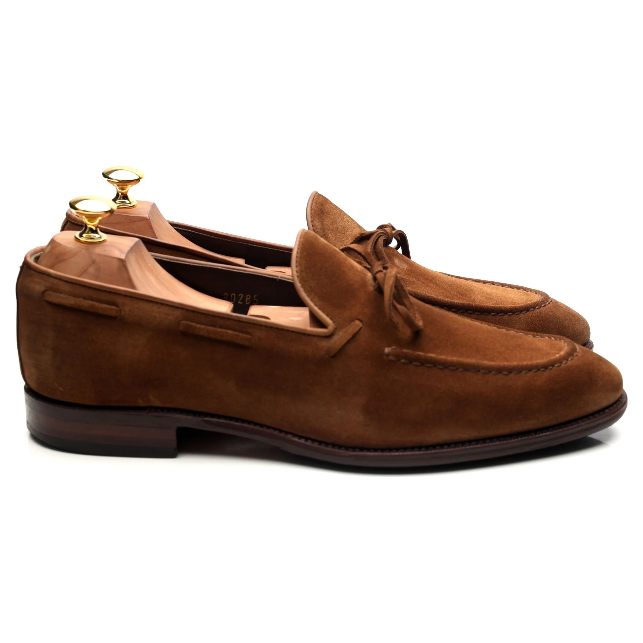 '80228' Tan Brown Suede String Loafer UK 10 EE - Image 6