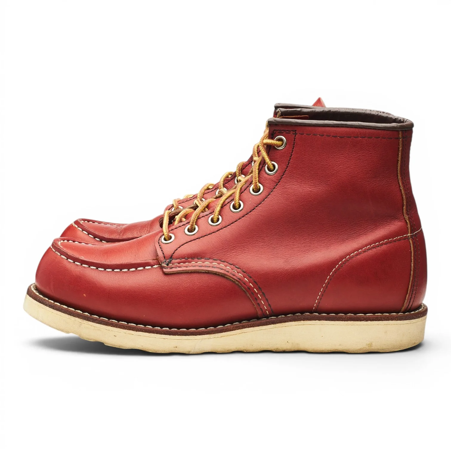 '8131' Tan Brown Leather Moc Toe Boots UK 7 US 8 - Image 3
