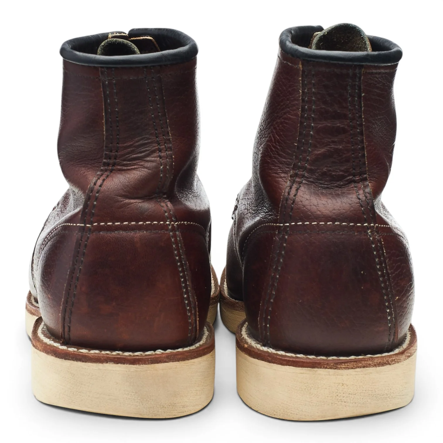 '8138' Brown Leather Moc Toe Boots UK 7 US 8 D - Image 4