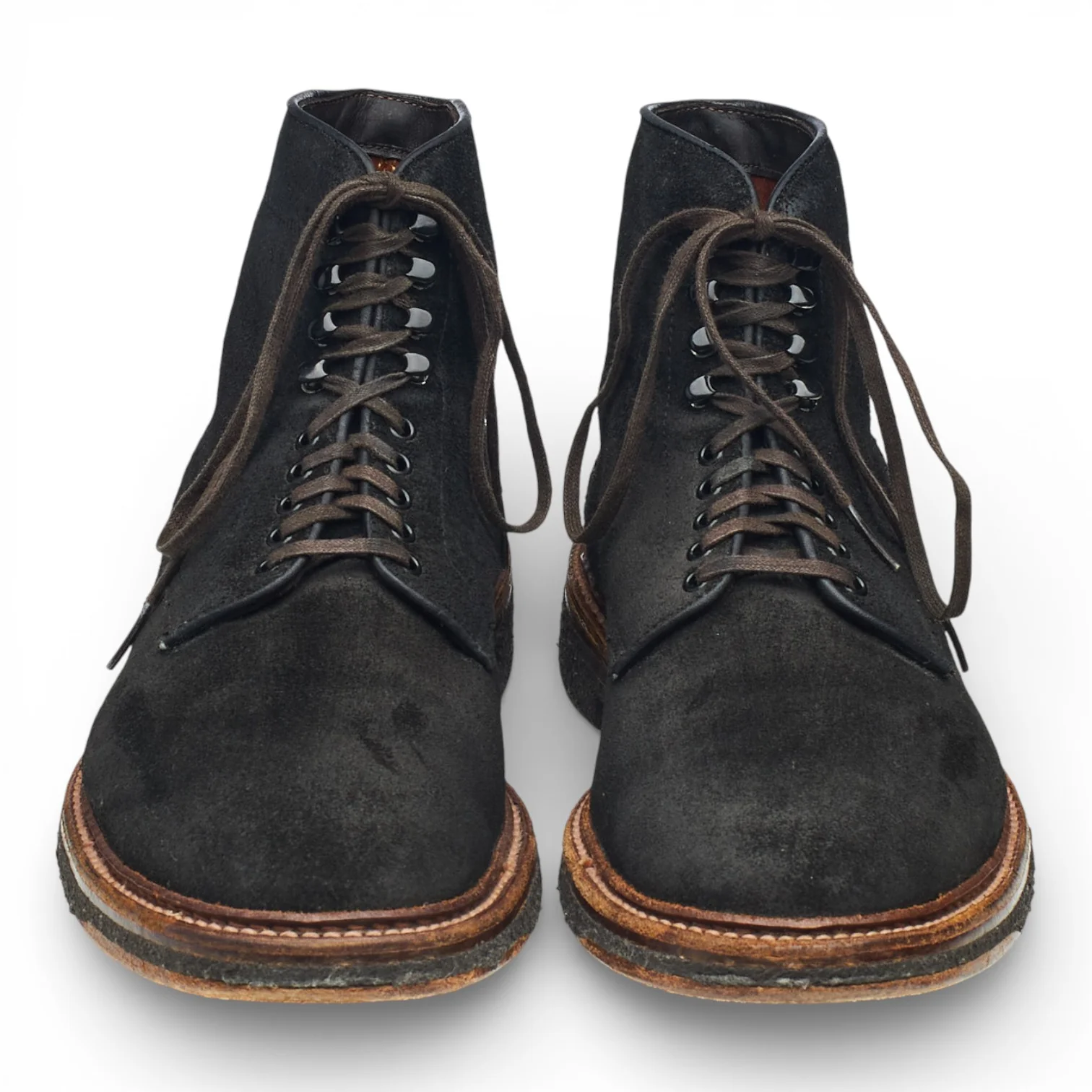 '86065H' Dark Brown Waxed Suede Boots UK 7.5 US 8 D - Image 2