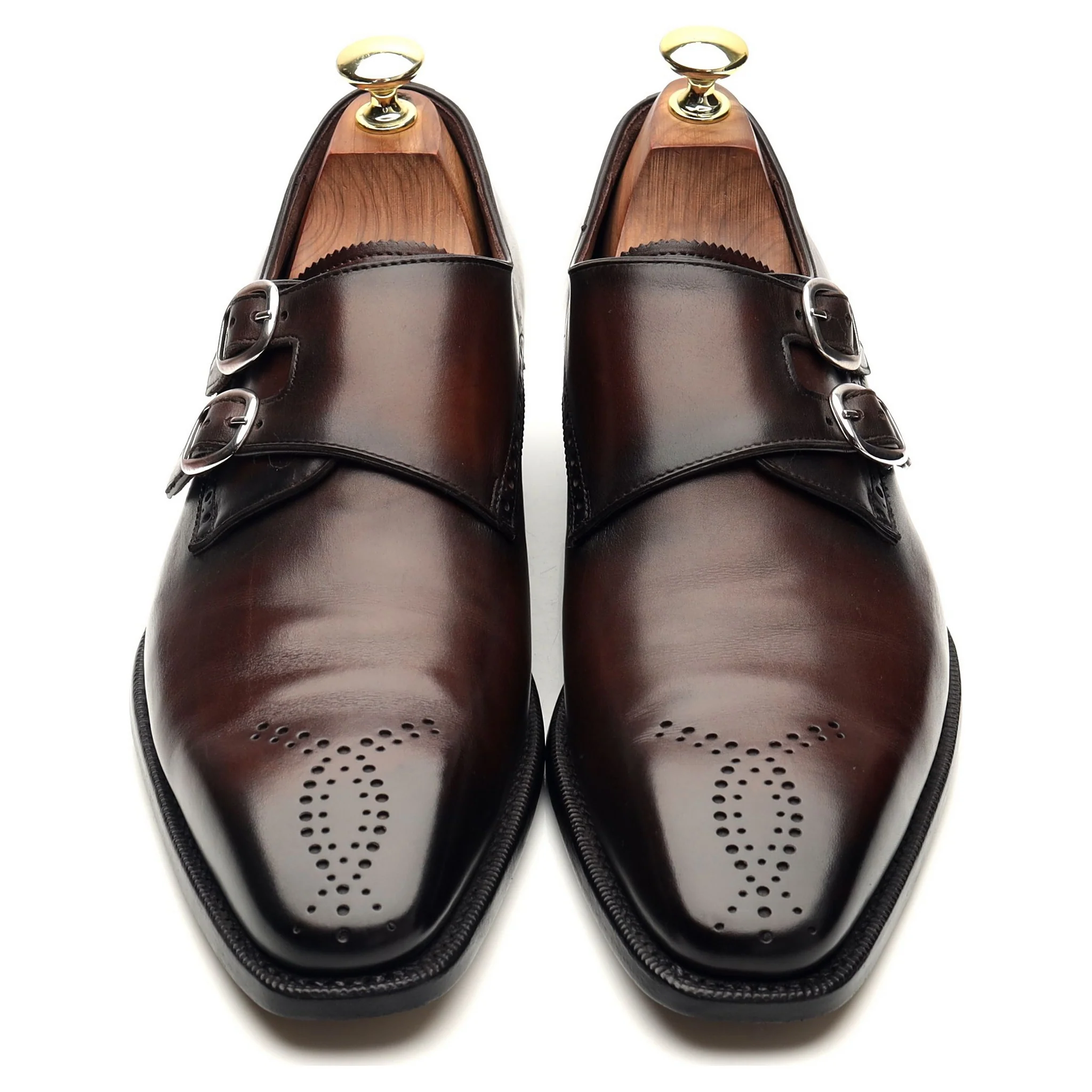Handgrade '8625' Dark Brown Leather Double Monk Strap UK 7 - Image 2