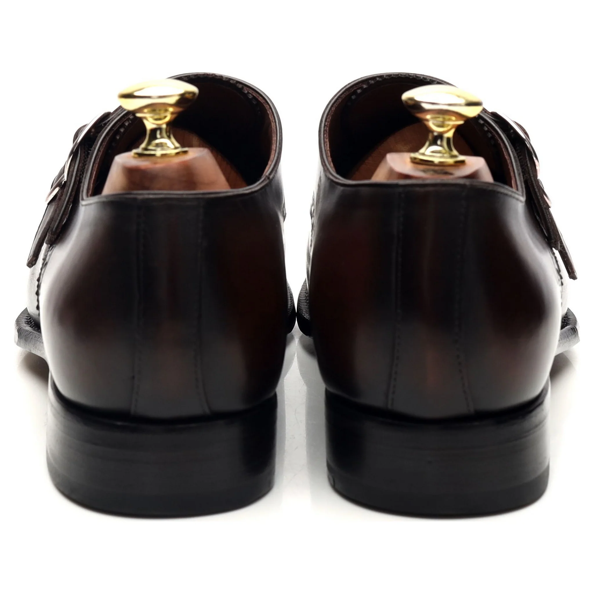 Handgrade '8625' Dark Brown Leather Double Monk Strap UK 7 - Image 4