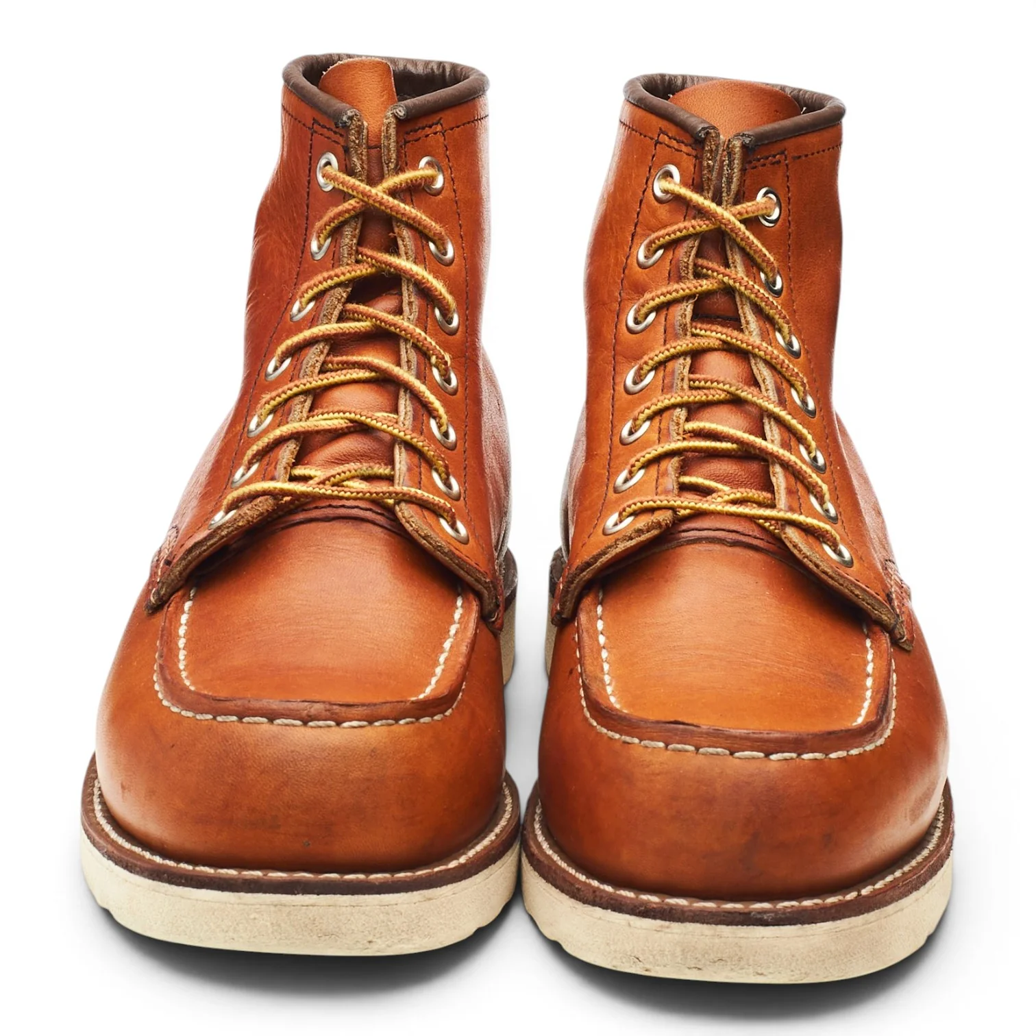 '875' Tan Brown Leather Moc Toe Boots UK 7 US 8 - Image 2