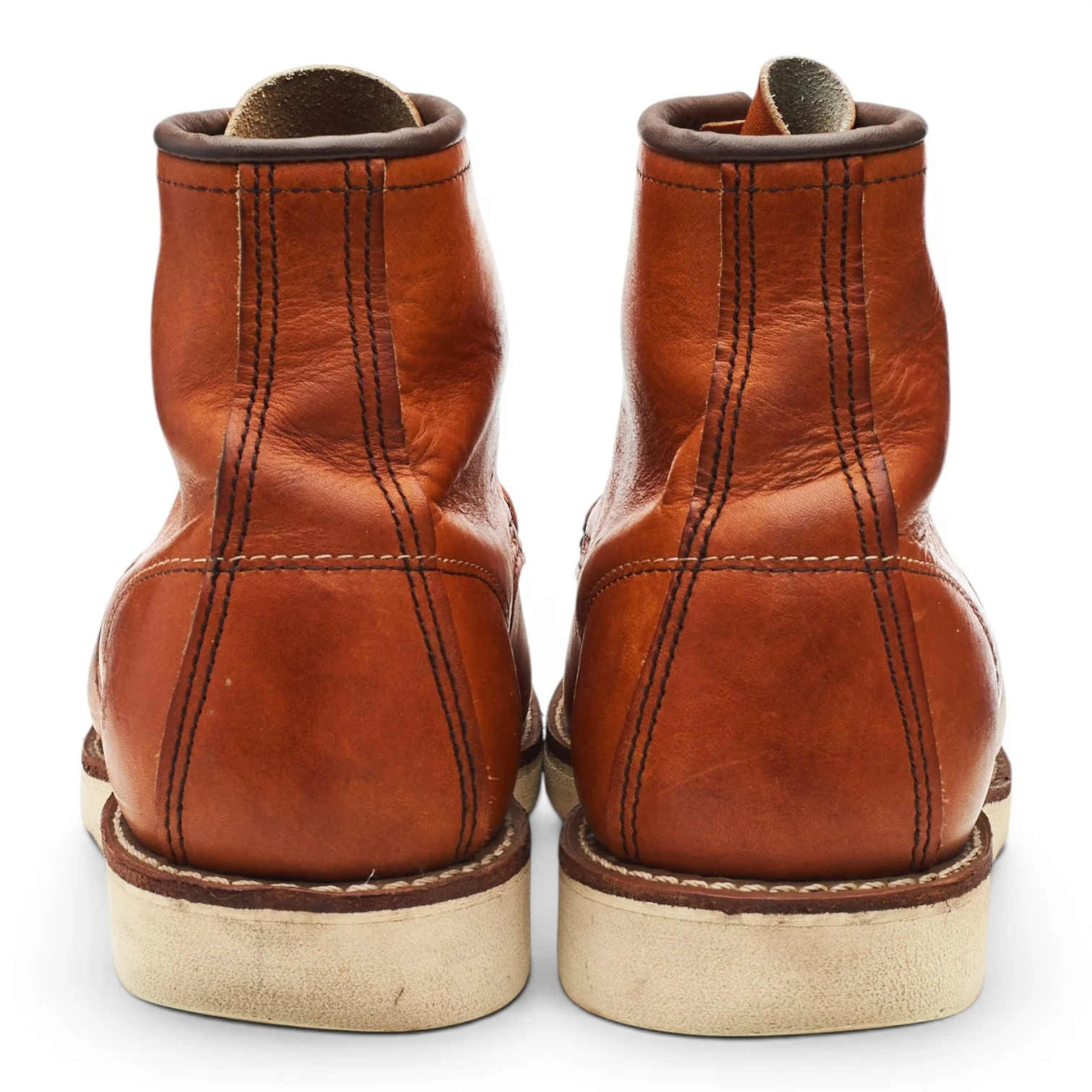 '875' Tan Brown Leather Moc Toe Boots UK 7 US 8 - Image 4