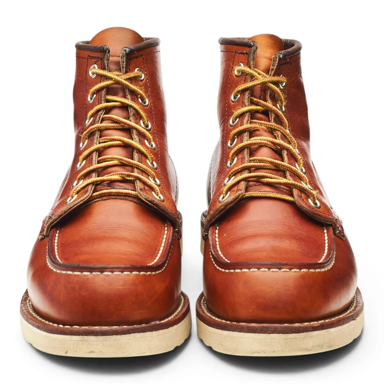 '875' Tan Brown Leather Moc Toe Boots UK 8 US 9 - Image 2
