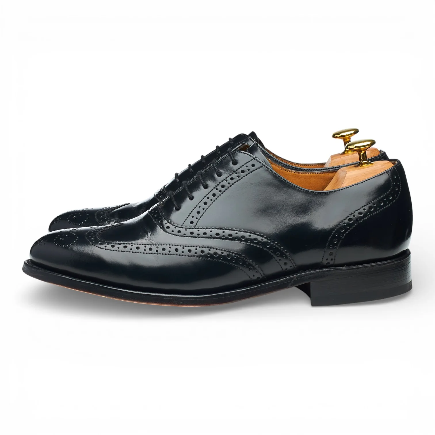 'Albert' Black Leather Oxford Brogues UK 8 G - Image 3