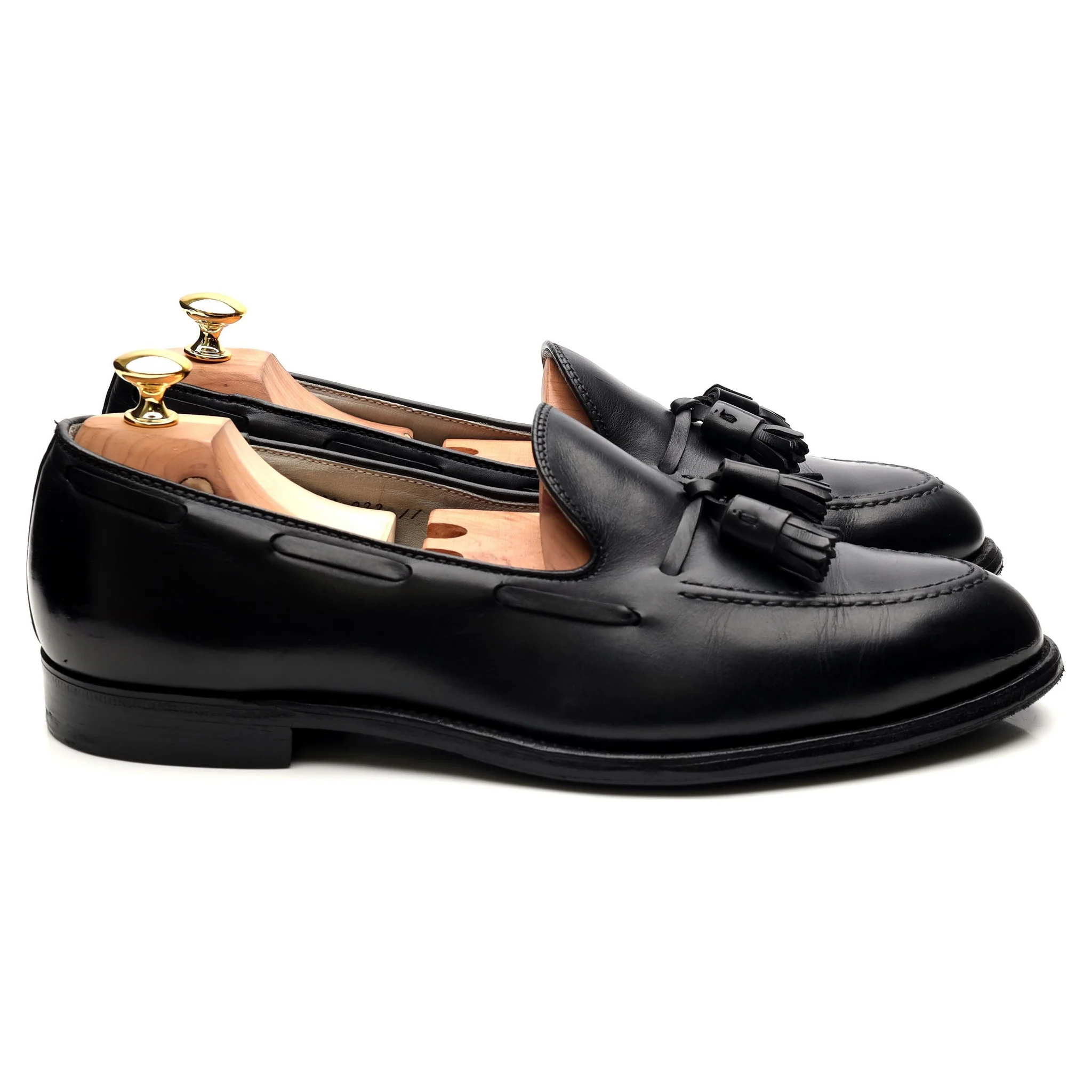 '660' Black Leather Tassel Loafers UK 11 US 11.5 D - Image 6