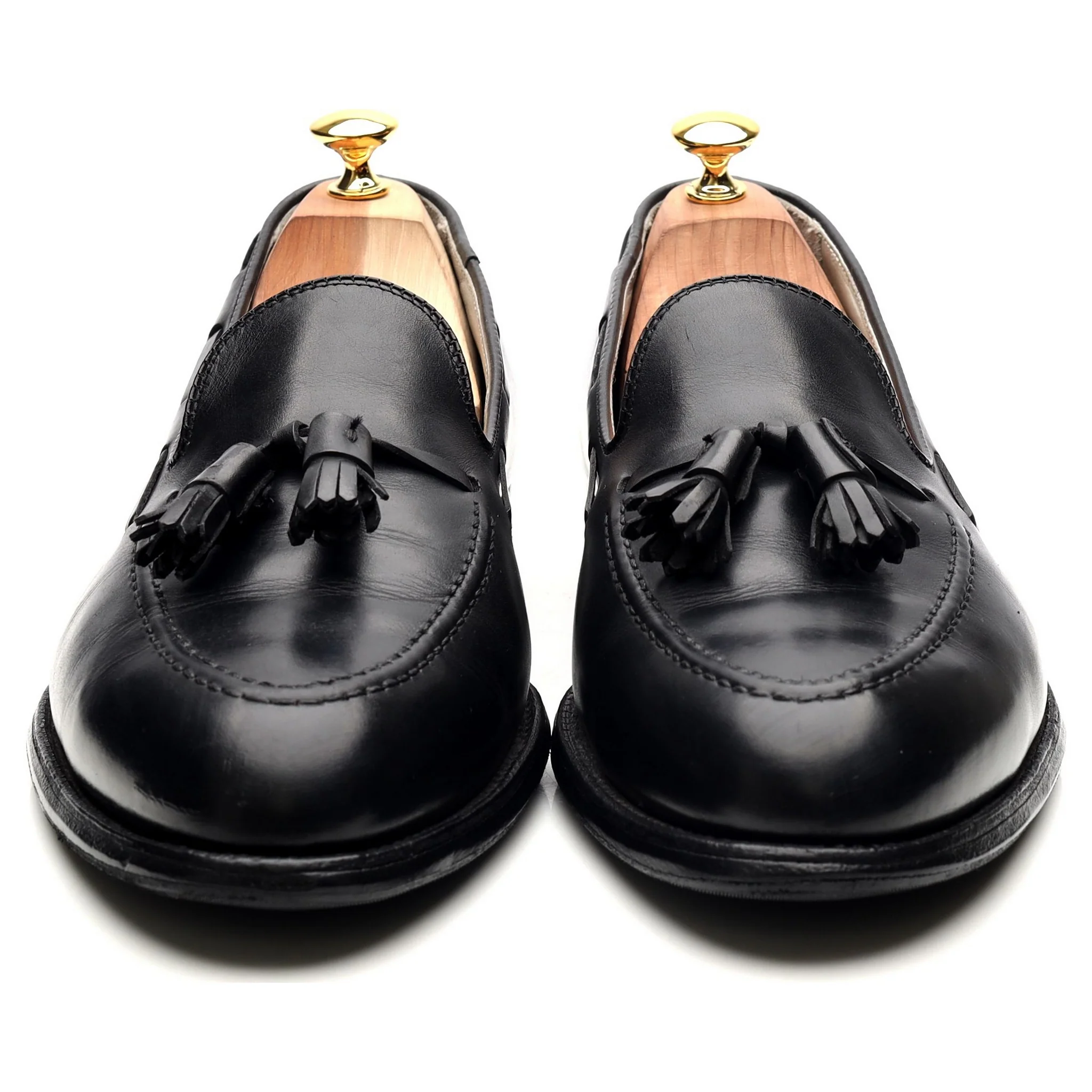 '660' Black Leather Tassel Loafers UK 11 US 11.5 D - Image 8