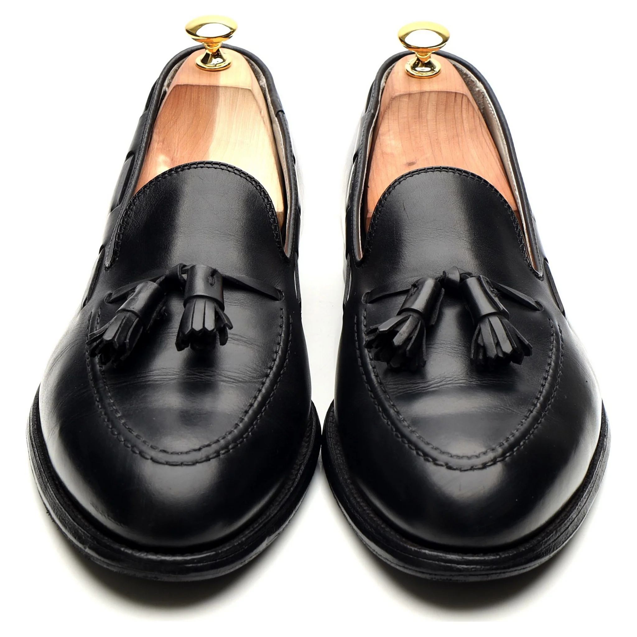 '660' Black Leather Tassel Loafers UK 11 US 11.5 D - Image 9