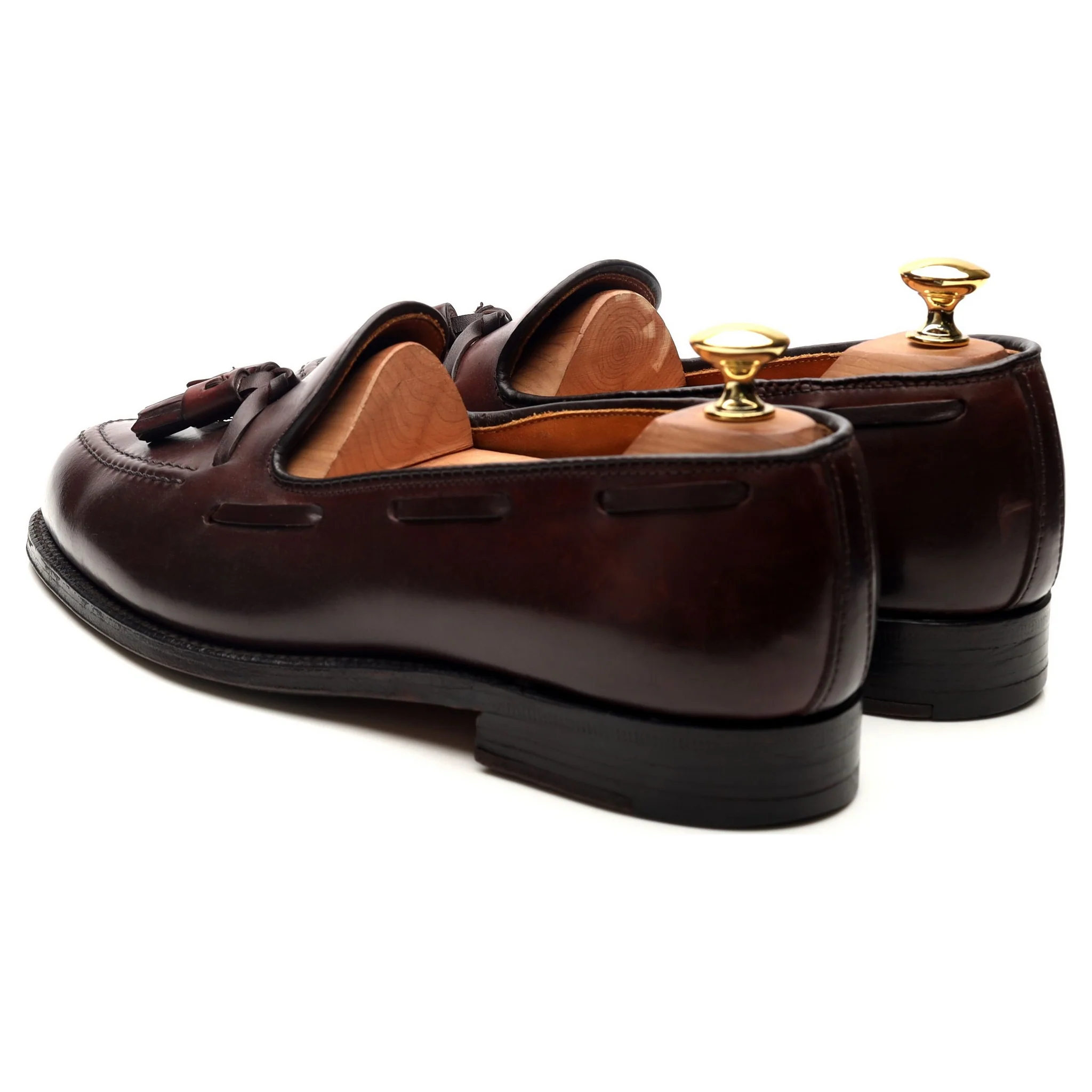 '563' Burgundy Cordovan Leather Tassel Loafers UK 7 US 7.5 - Image 3